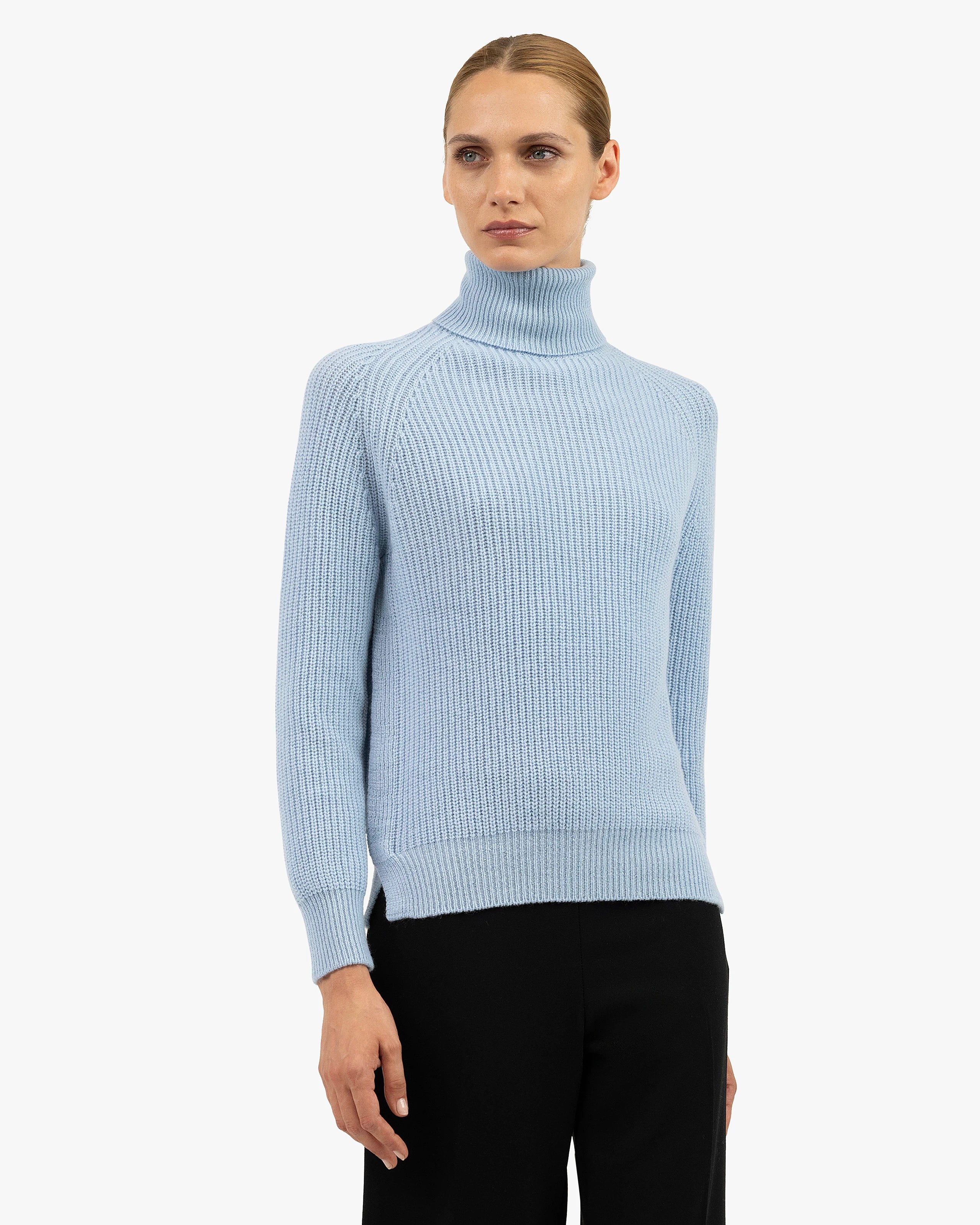 Women's Sorapis Cashmere Turtleneck Sweater - Light Blue