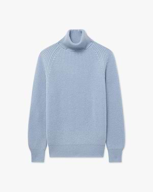 Pull Col Roulé Sorapis Femme - Bleu Clair