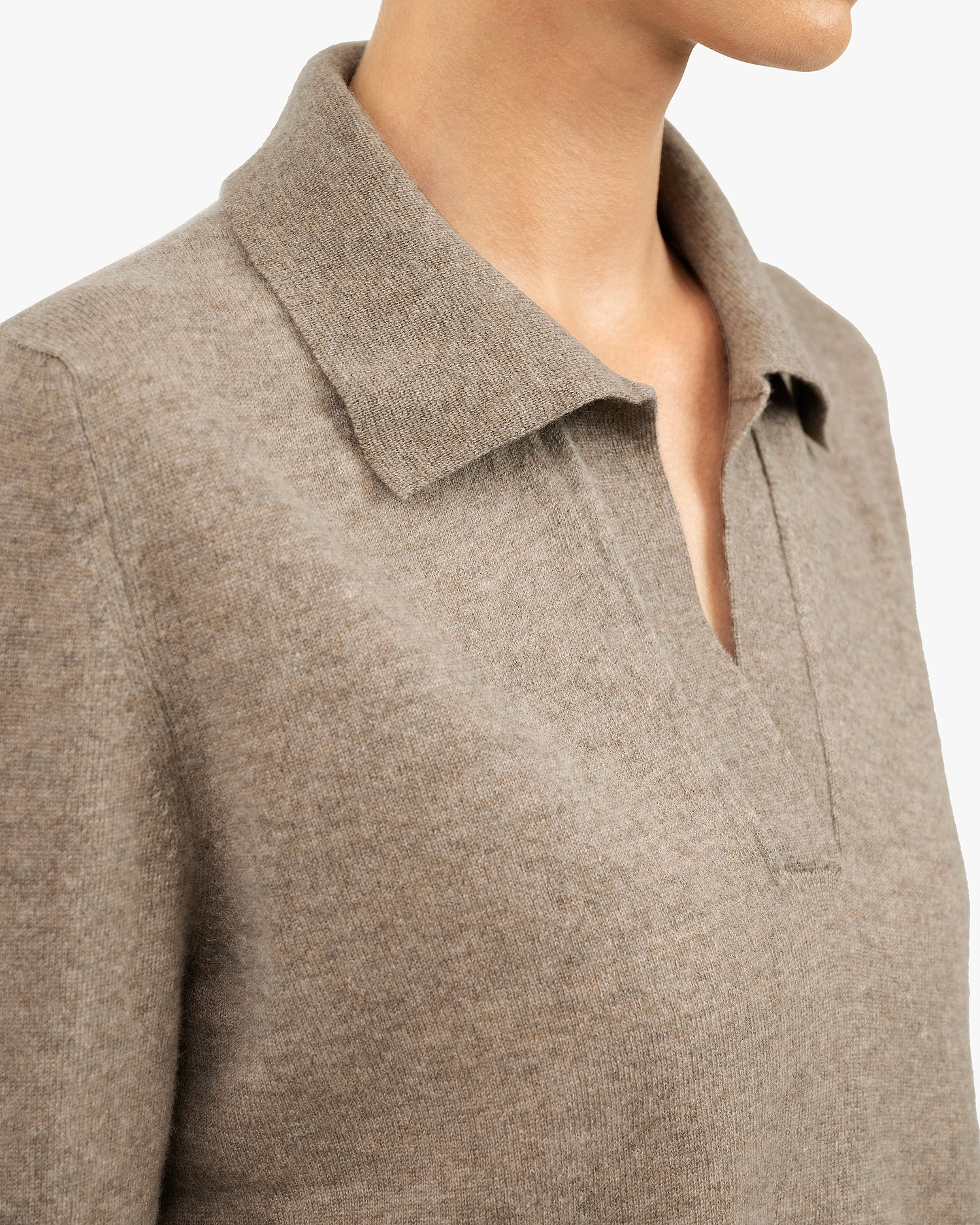 Women's Stresa Polo Sweater - Taupe Cashmere