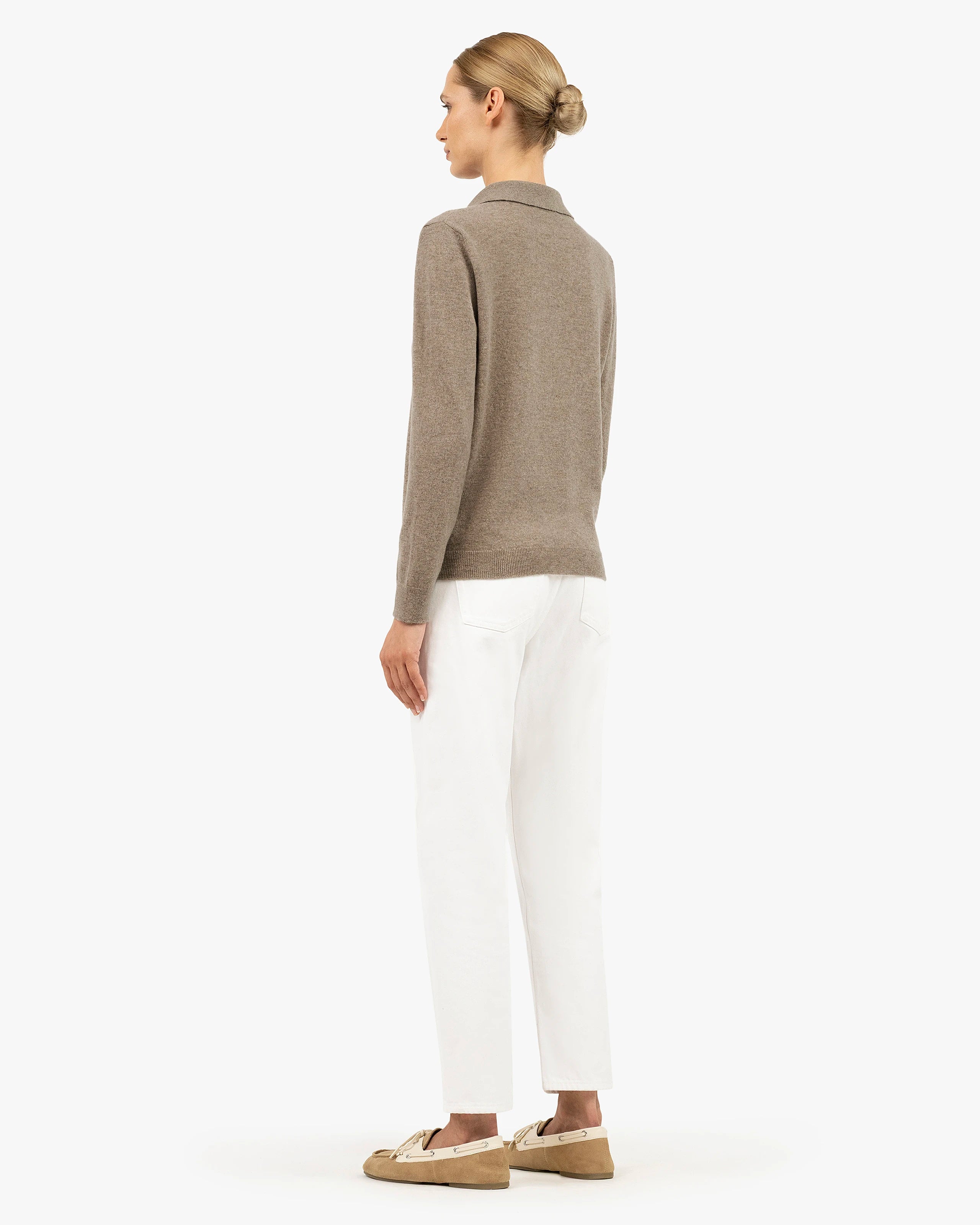 Women's Stresa Polo Sweater - Taupe Cashmere