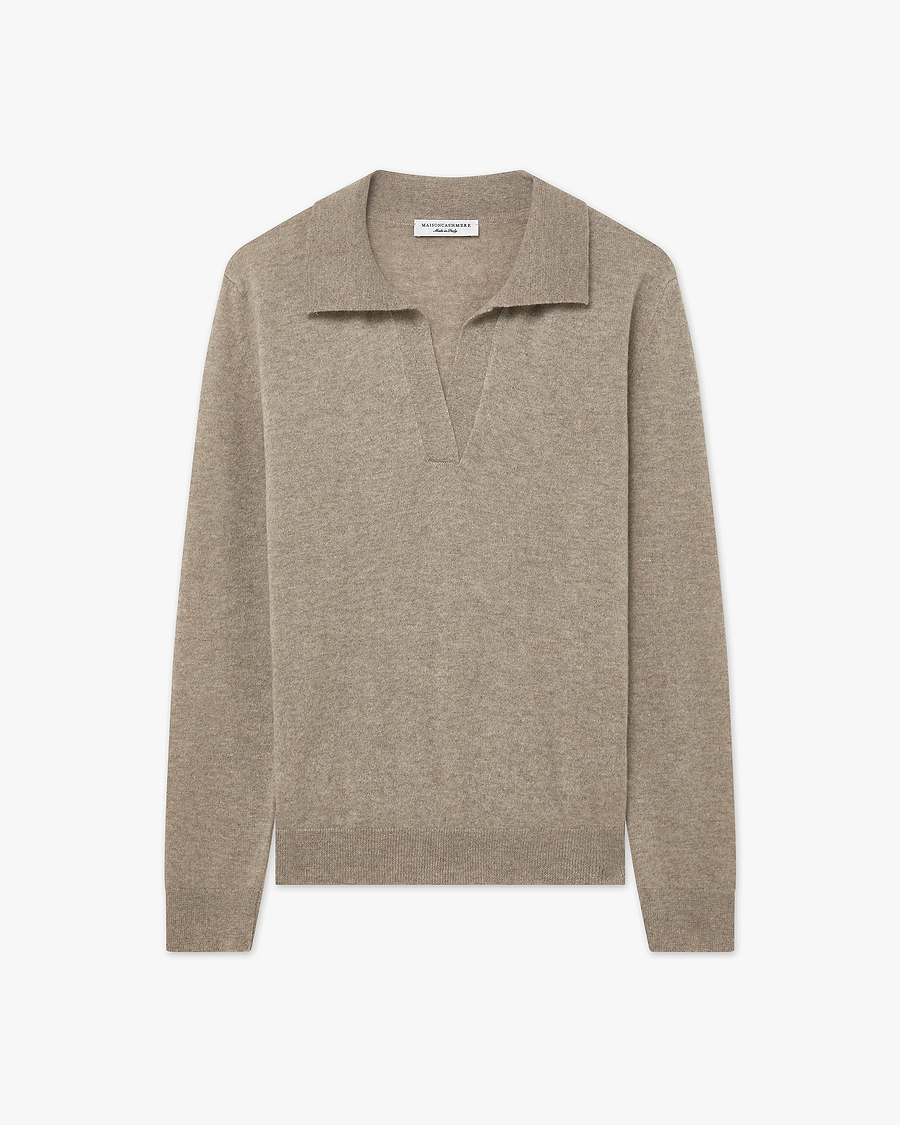 Women's Stresa Polo Sweater - Taupe Cashmere