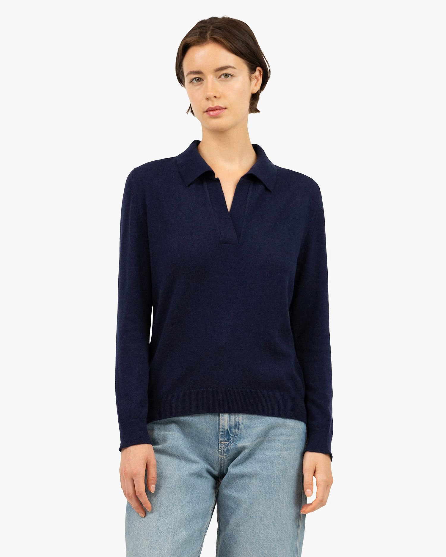Women's Stresa Polo Sweater - Blue Cashmere