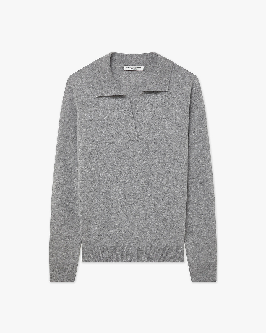 Women's Stresa Polo Sweater - Grey Cashmere