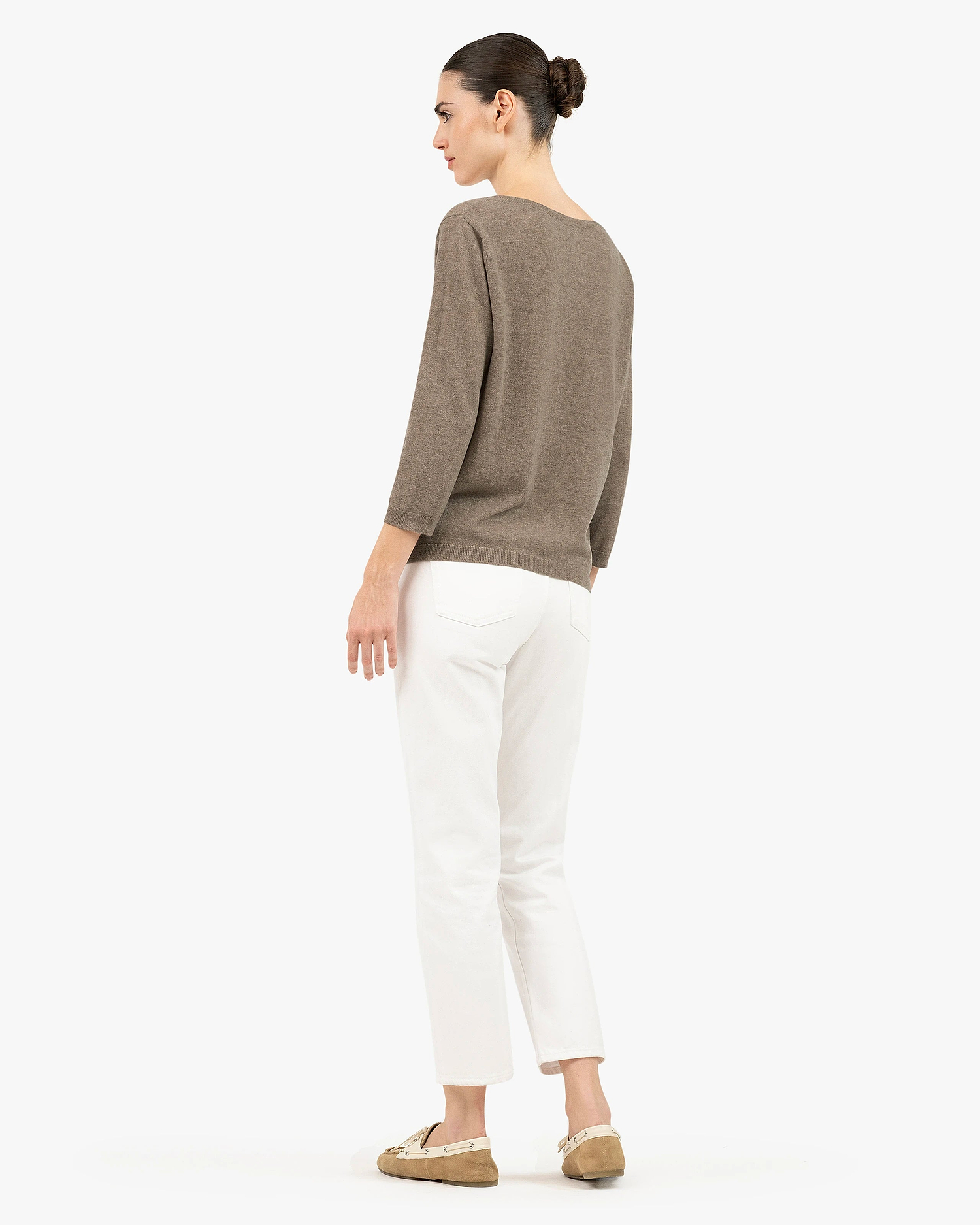 Women's Stresa V-Neck Sweater - Taupe Cashmere