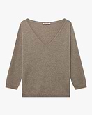 Stresa V-Ausschnittpullover Damen - Taupe