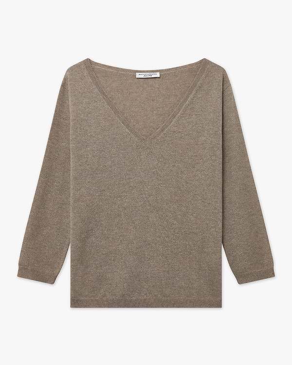 Stresa V-Ausschnittpullover Damen - Taupe