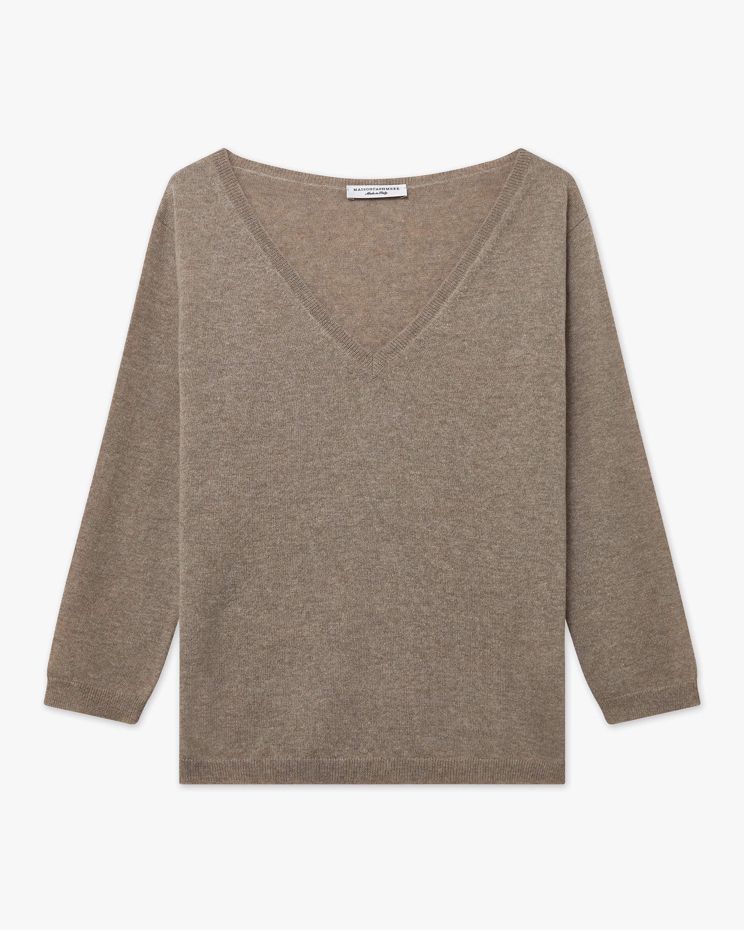 Women's Stresa V-Neck Sweater - Taupe Cashmere