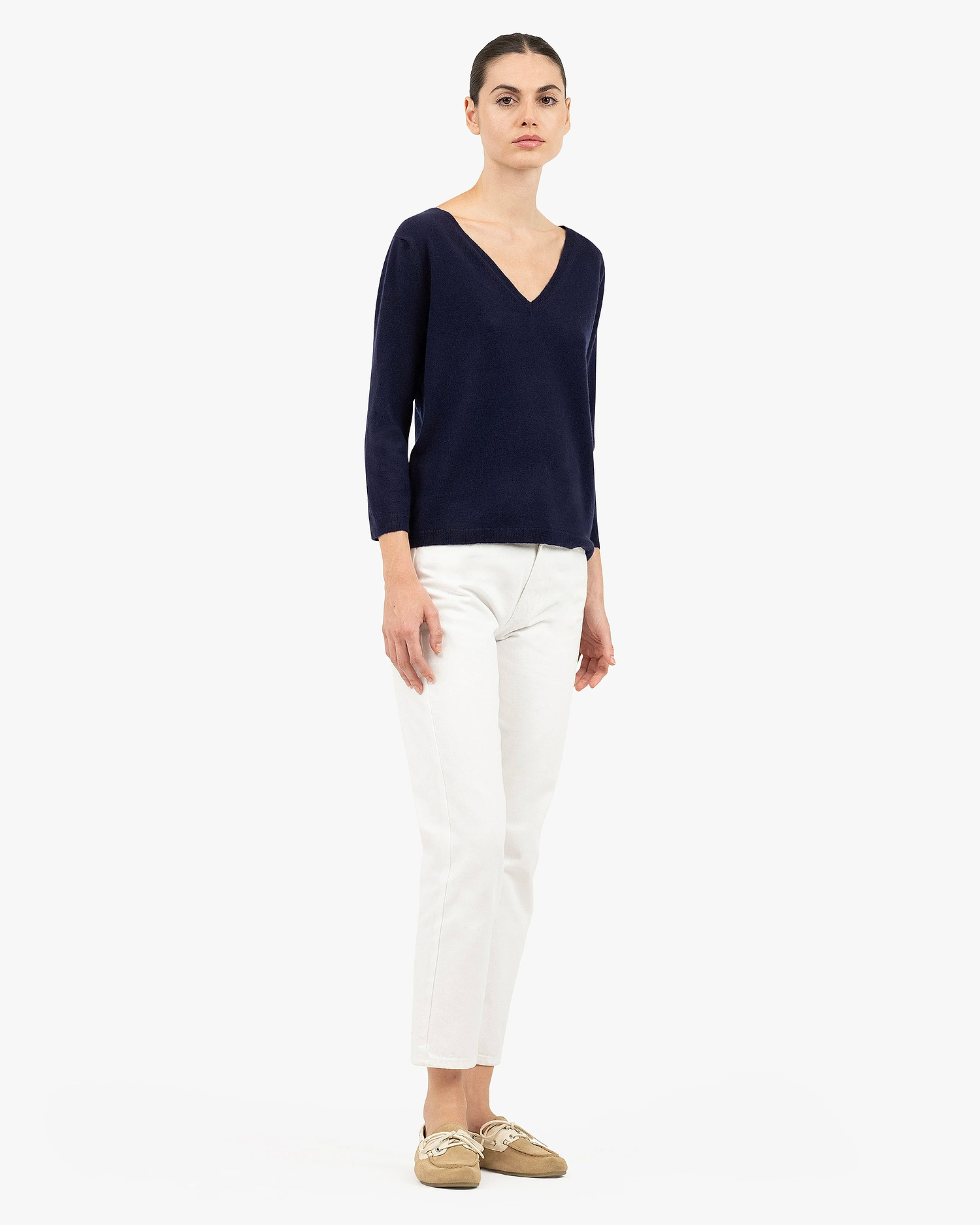 Women's Stresa V-Neck Sweater - Blue Cashmere
