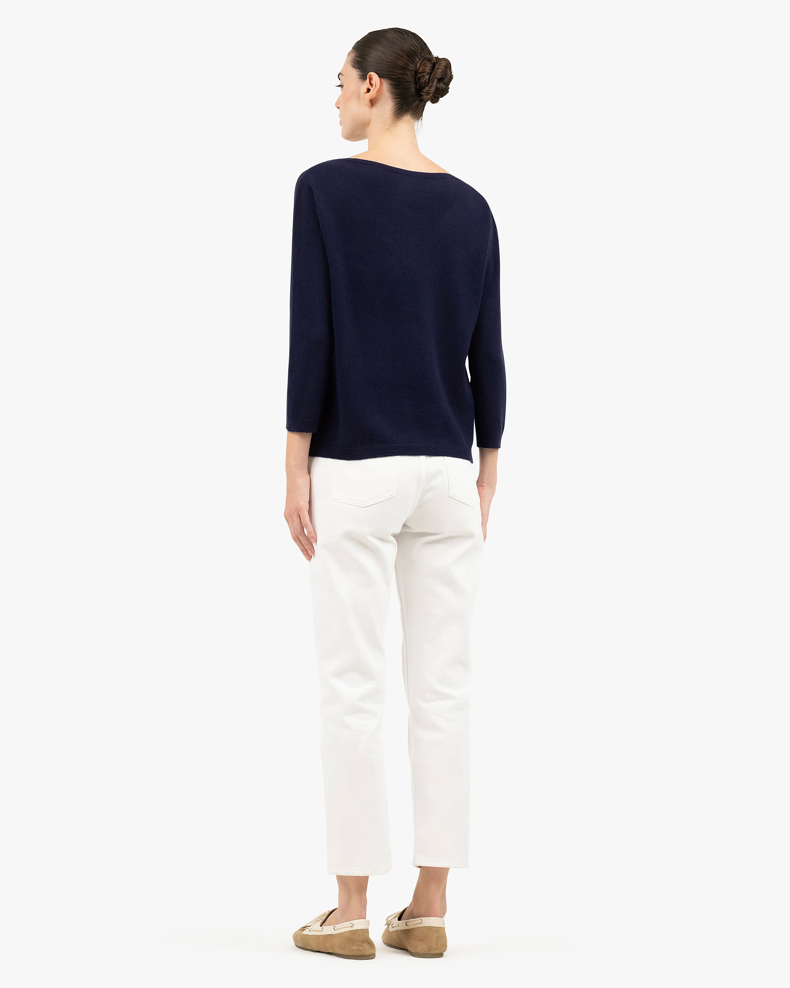 Women's Stresa V-Neck Sweater - Blue Cashmere