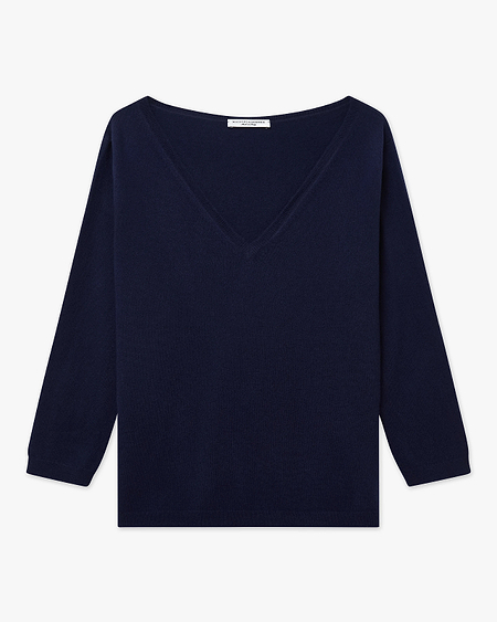 Women's Stresa V-Neck Sweater - Blue Cashmere