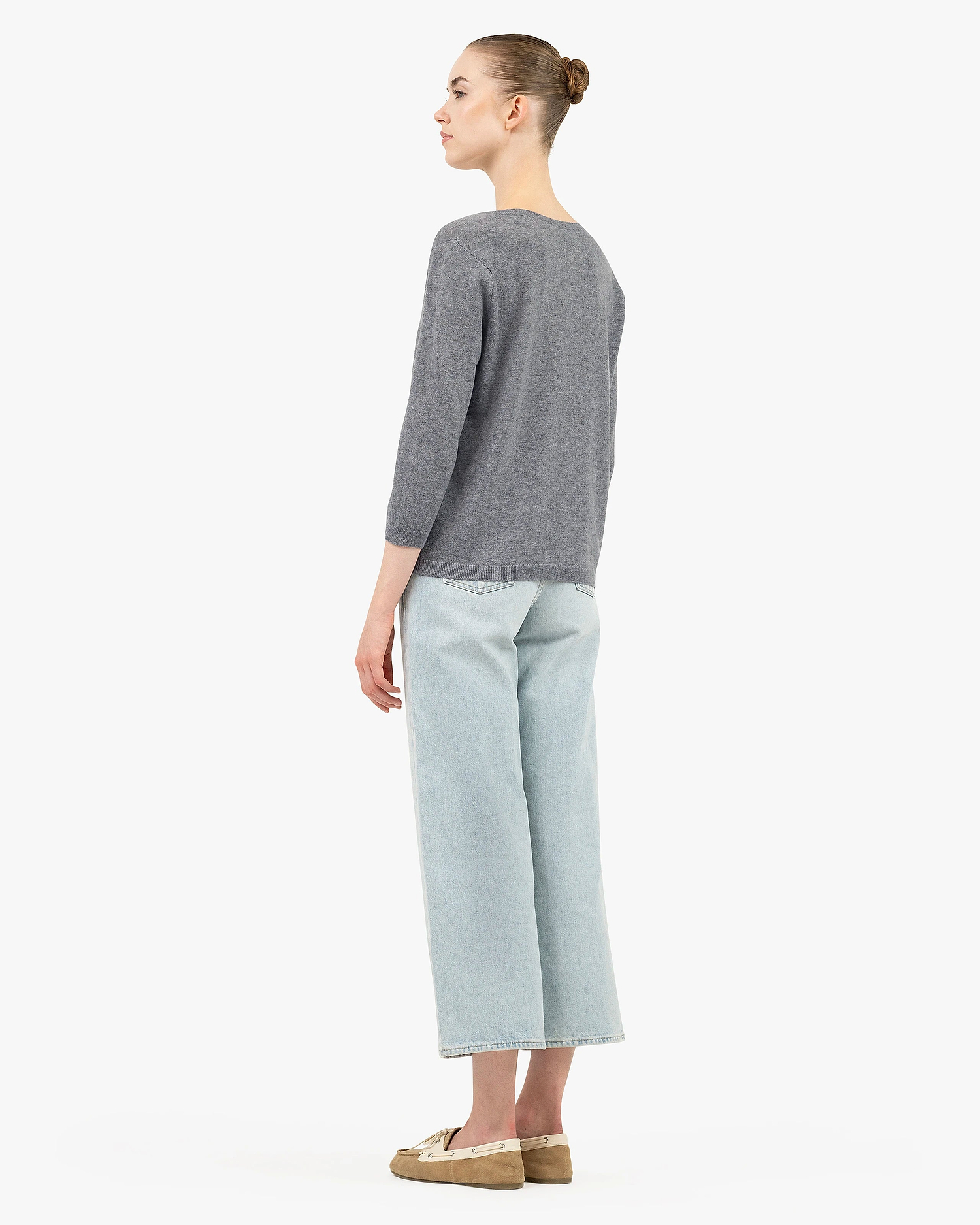 Women's Stresa V-Neck Sweater - Grey Cashmere