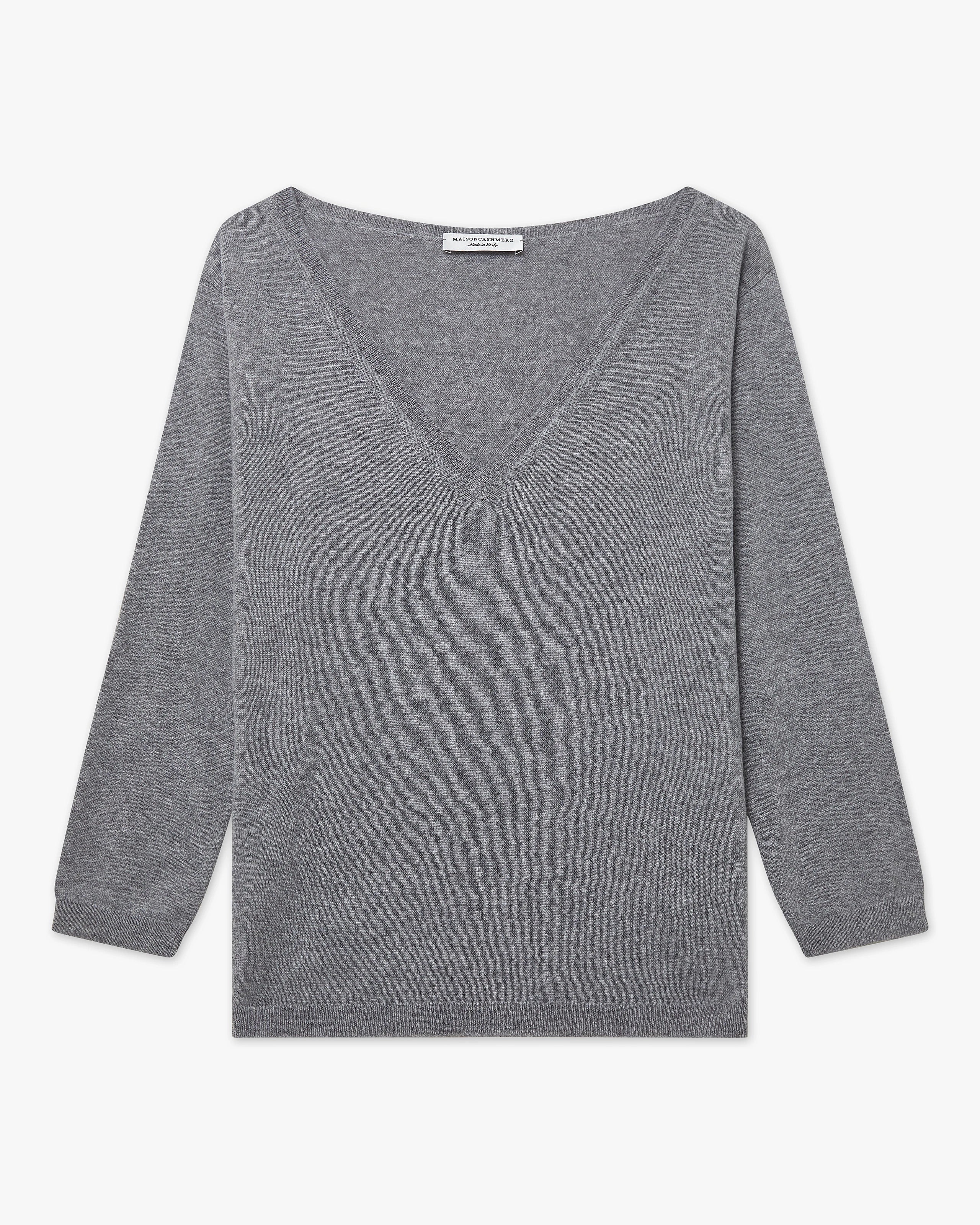 Women's Stresa V-Neck Sweater - Grey Cashmere