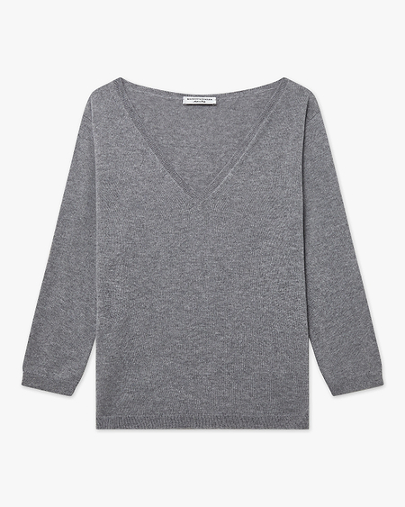 Women's Stresa V-Neck Sweater - Grey Cashmere