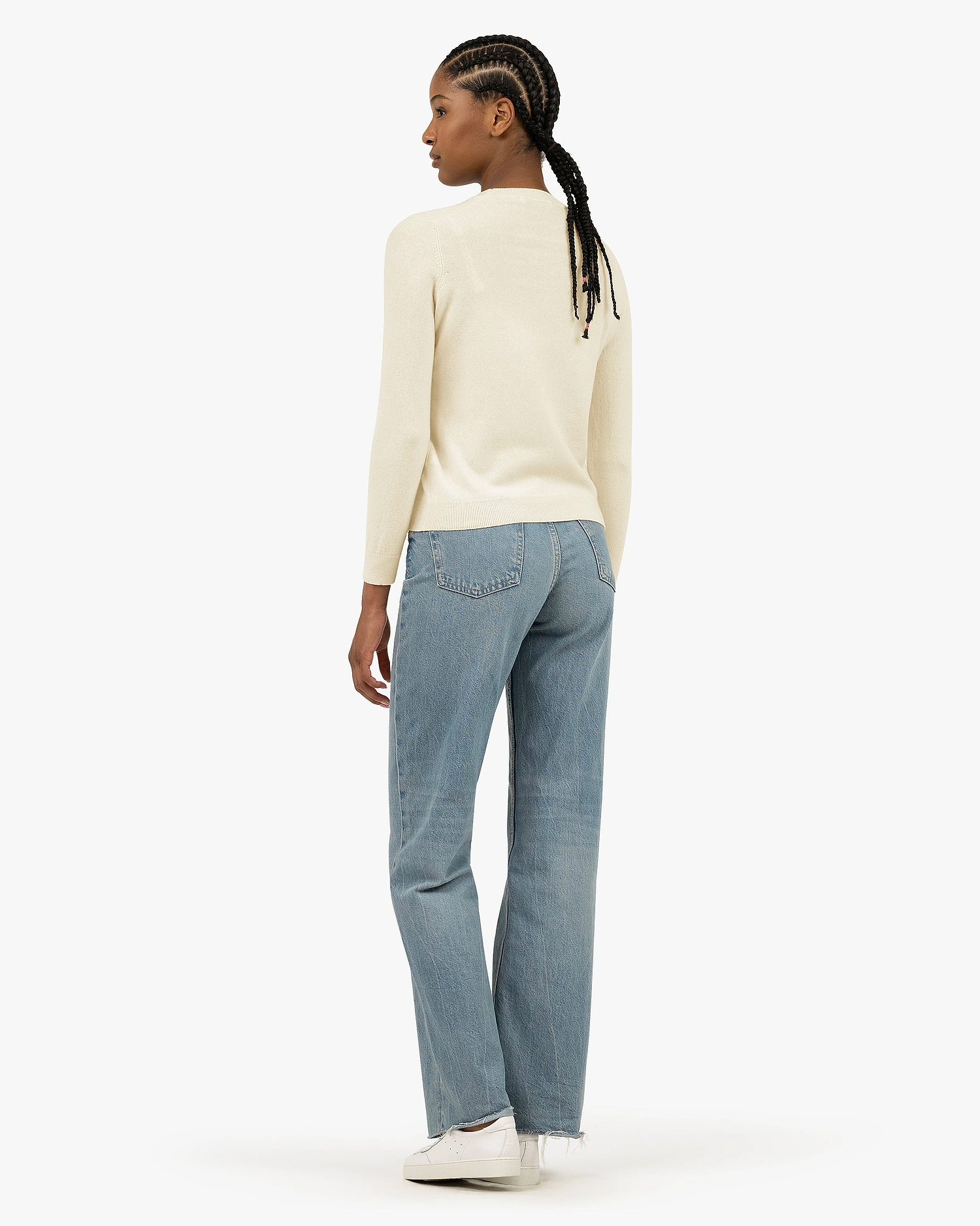 Women's Tribeca Crew Neck Sweater - White Cashmere