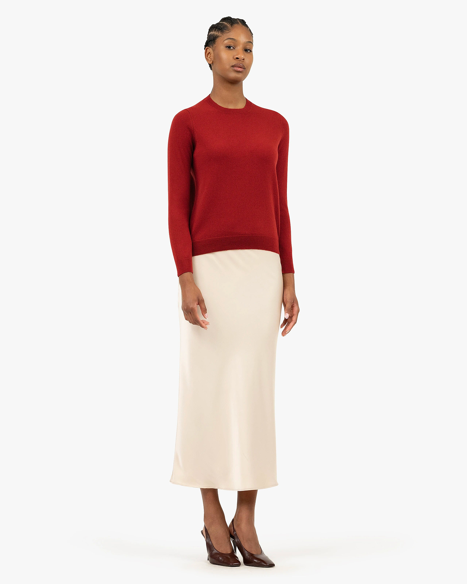 Women's Tribeca Crew Neck Sweater - Red Cashmere