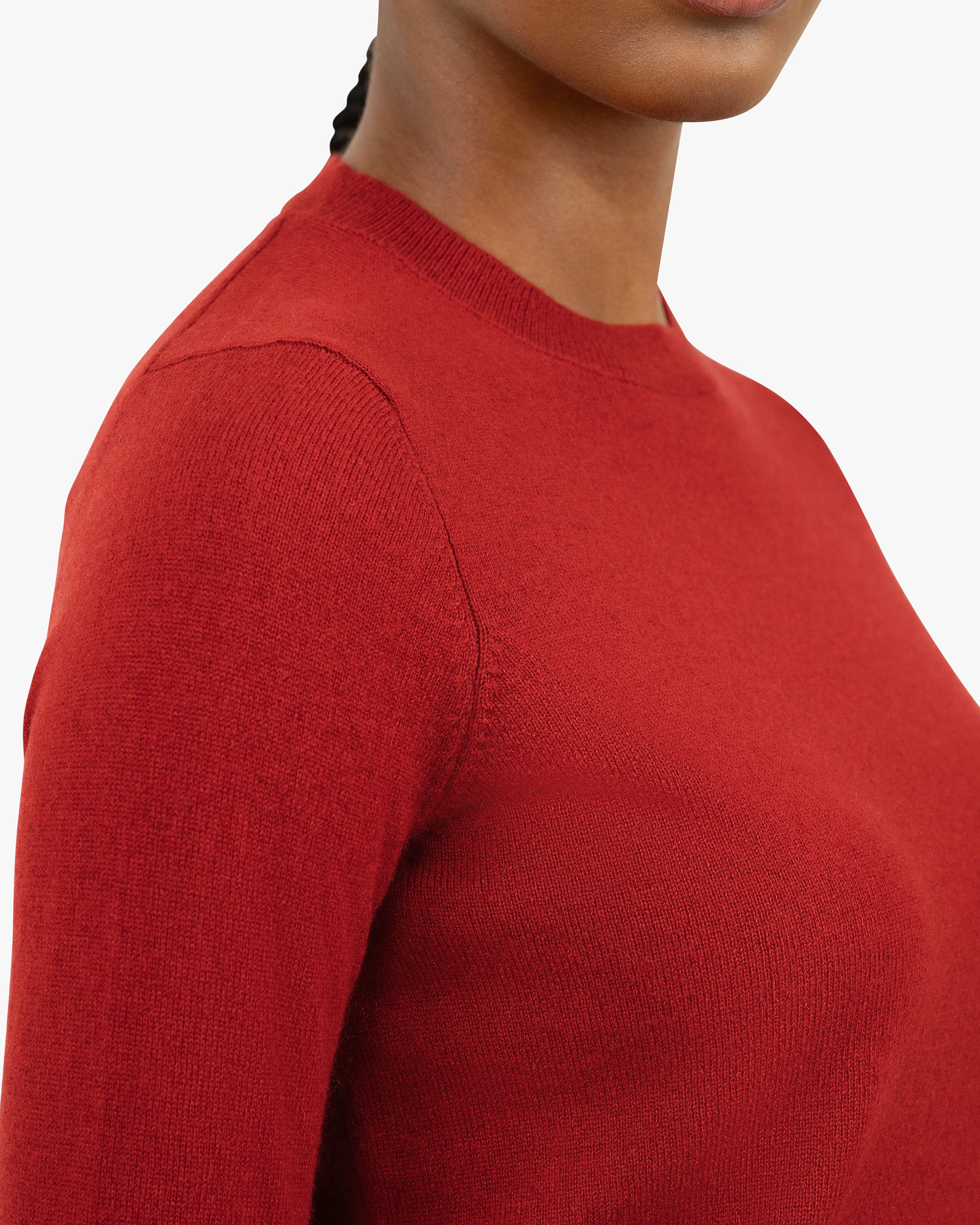 Women's Tribeca Crew Neck Sweater - Red Cashmere