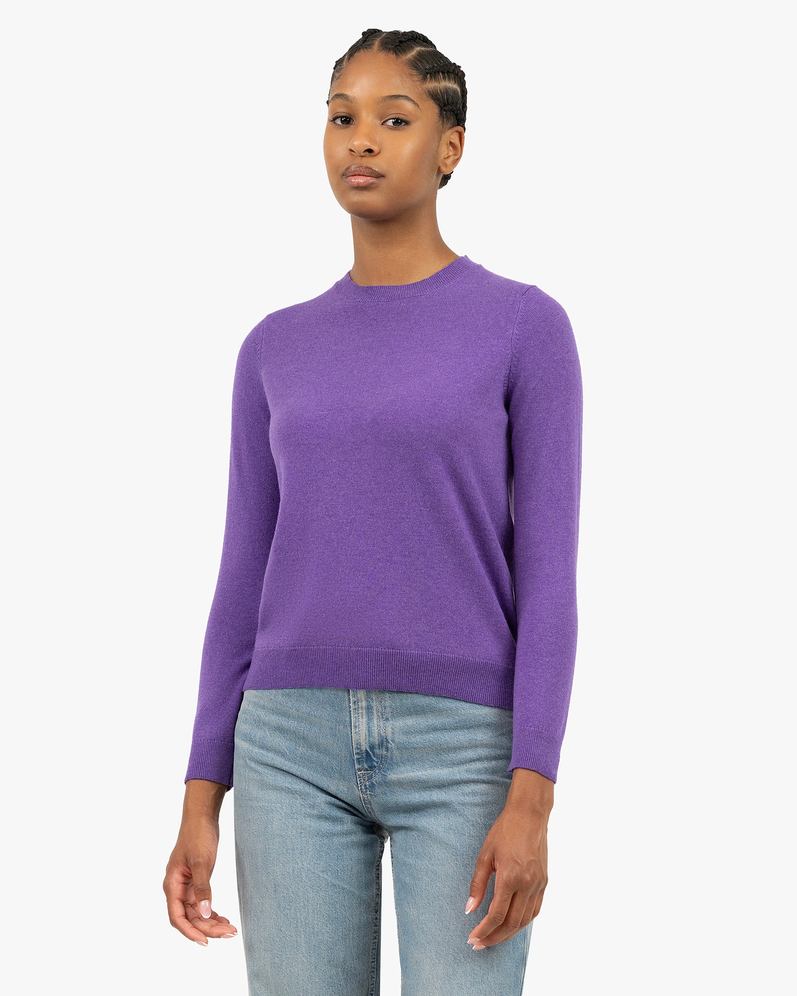 Women's Tribeca Crew Neck Sweater - Purple Cashmere