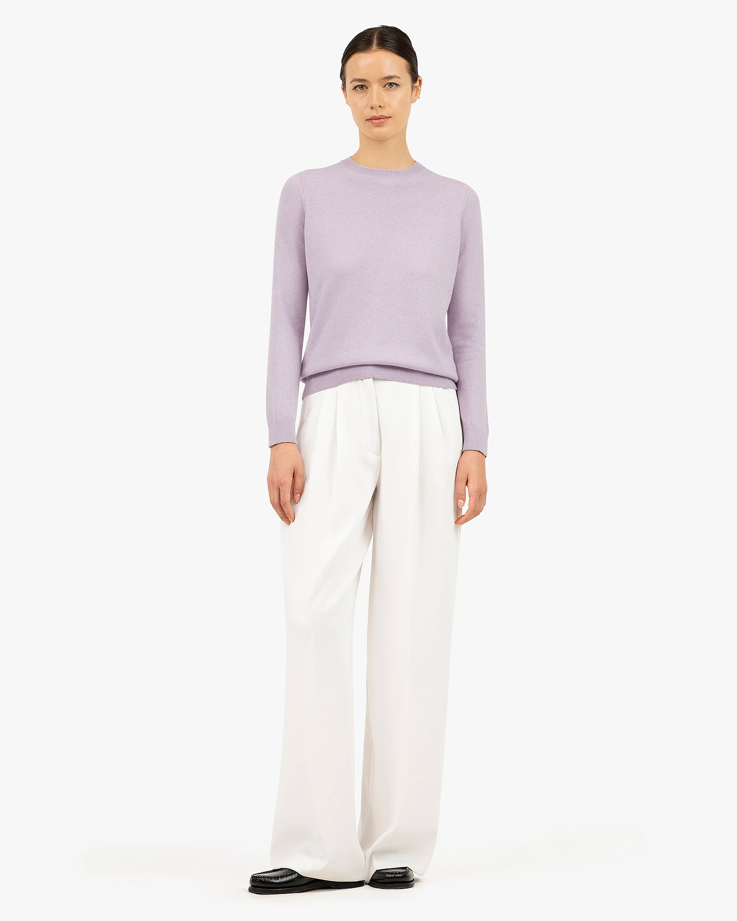 Women's Tribeca Crew Neck Sweater - Lilac Cashmere