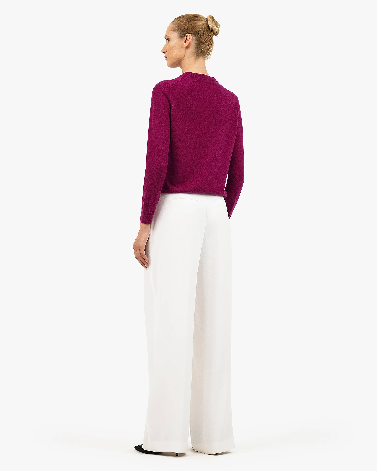 Women's Tribeca Crew Neck Sweater - Magenta Cashmere
