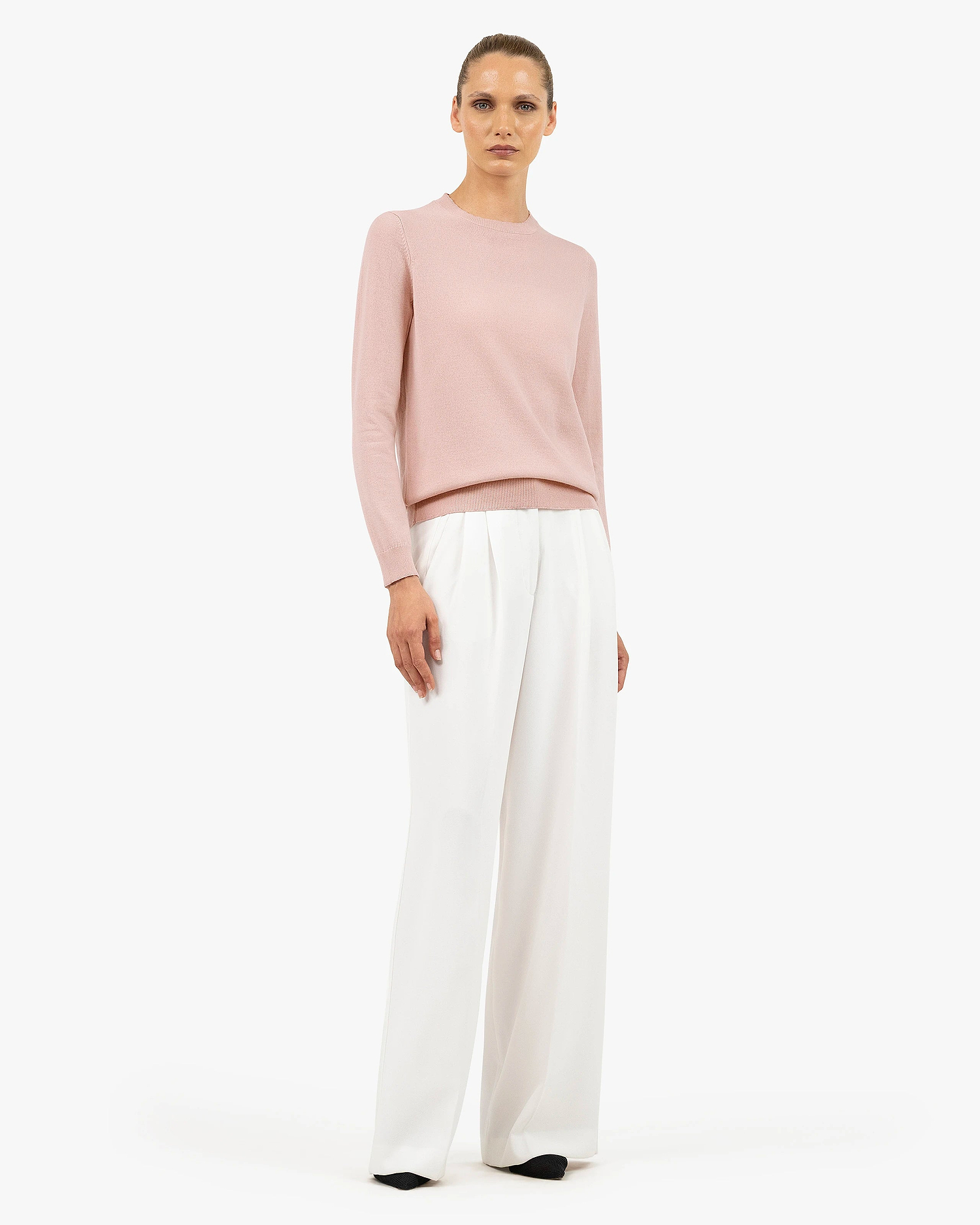 Women's Tribeca Crew Neck Sweater - Rose Cashmere