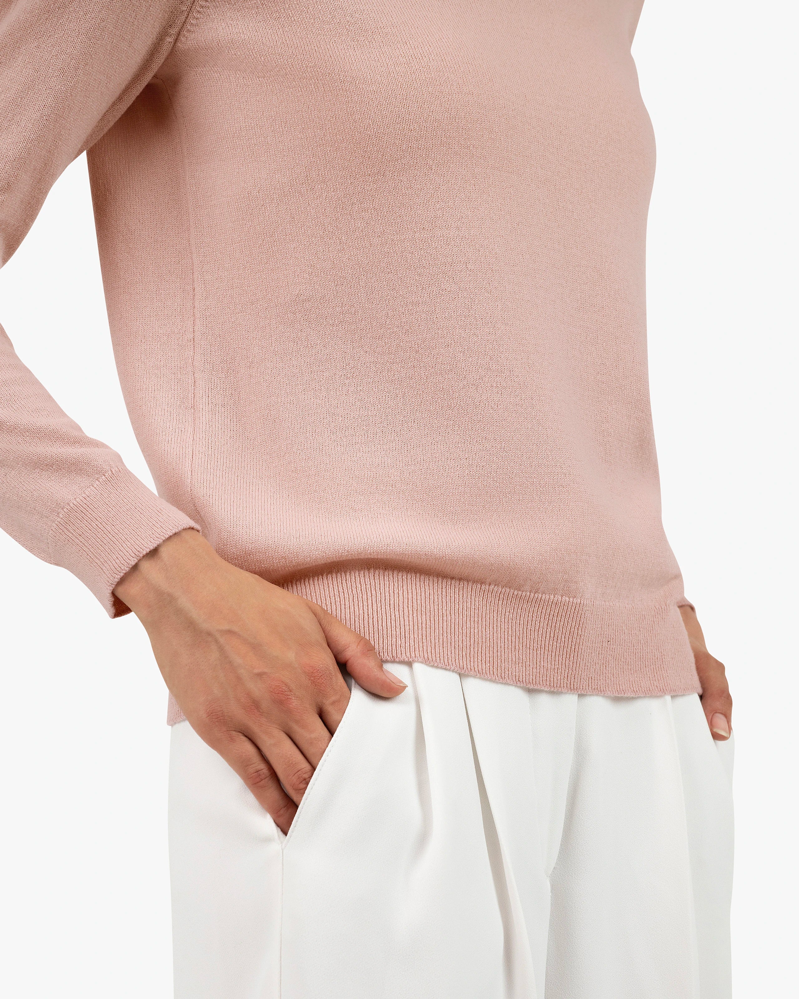 Women's Tribeca Crew Neck Sweater - Rose Cashmere