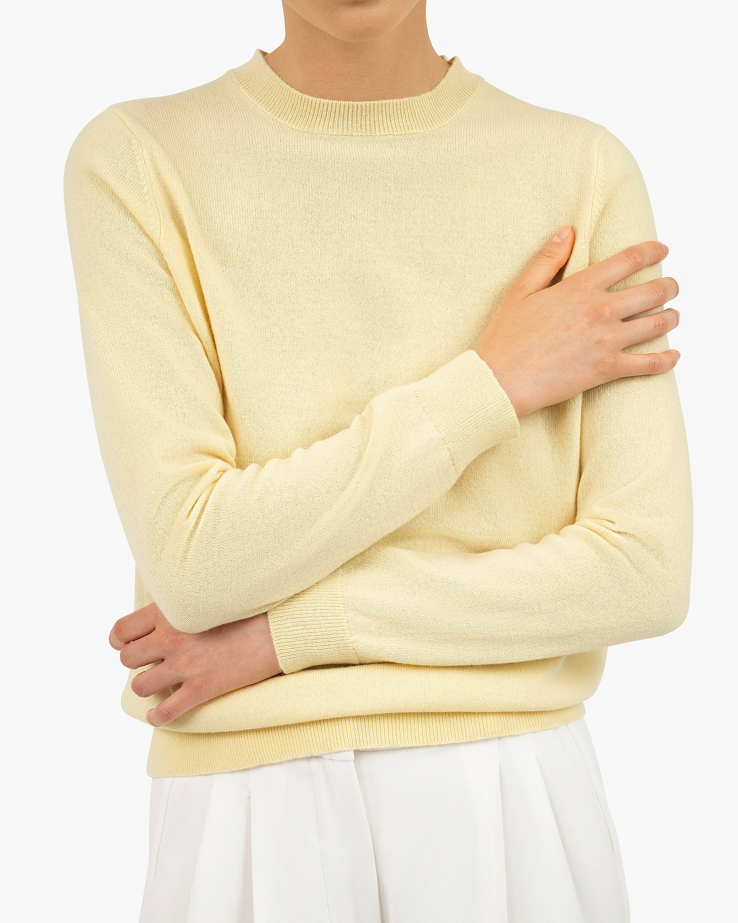 Women's Tribeca Crew Neck Sweater - Yellow Cashmere