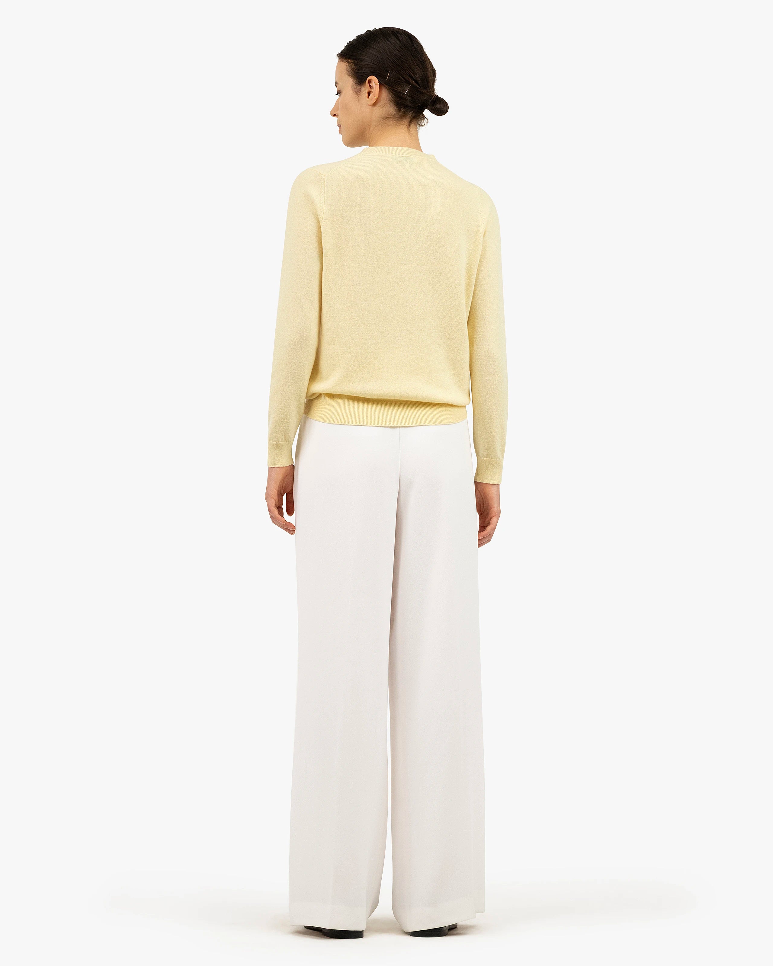 Women's Tribeca Crew Neck Sweater - Yellow Cashmere