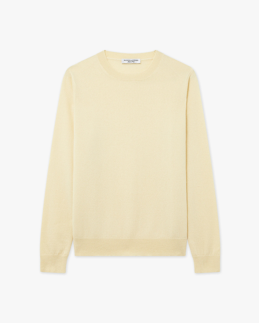 Women's Tribeca Crew Neck Sweater - Yellow Cashmere
