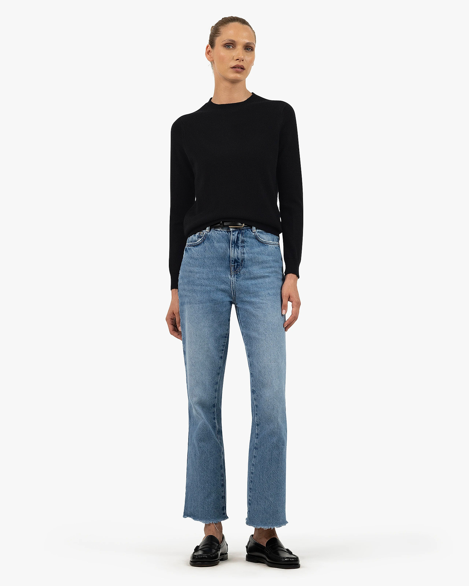 Women's Tribeca Crew Neck Sweater - Black Cashmere