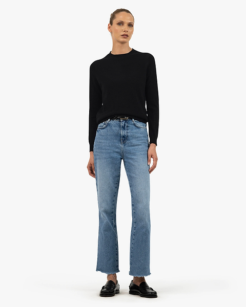 Women's Tribeca Crew Neck Sweater - Black Cashmere