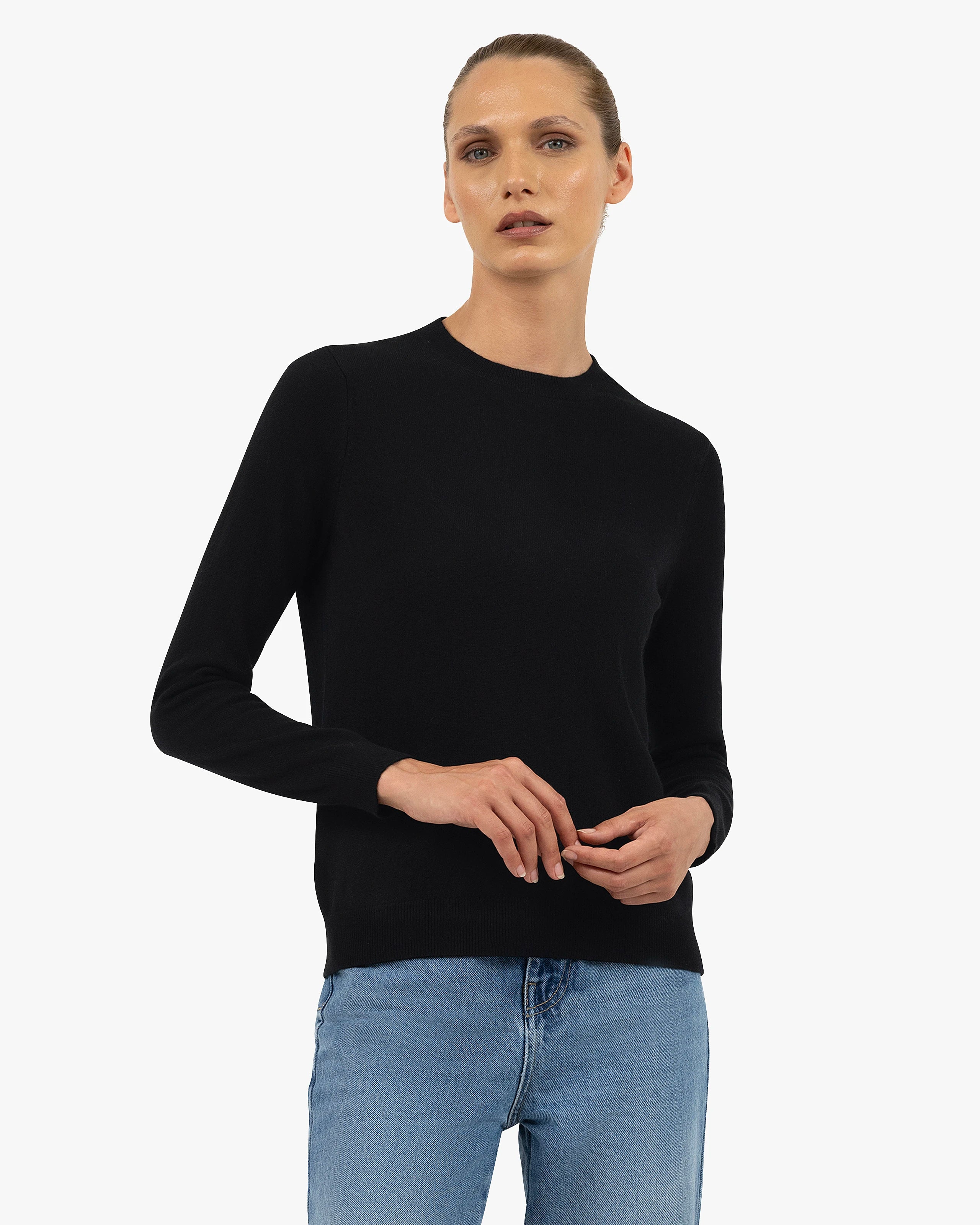 Women's Tribeca Crew Neck Sweater - Black Cashmere