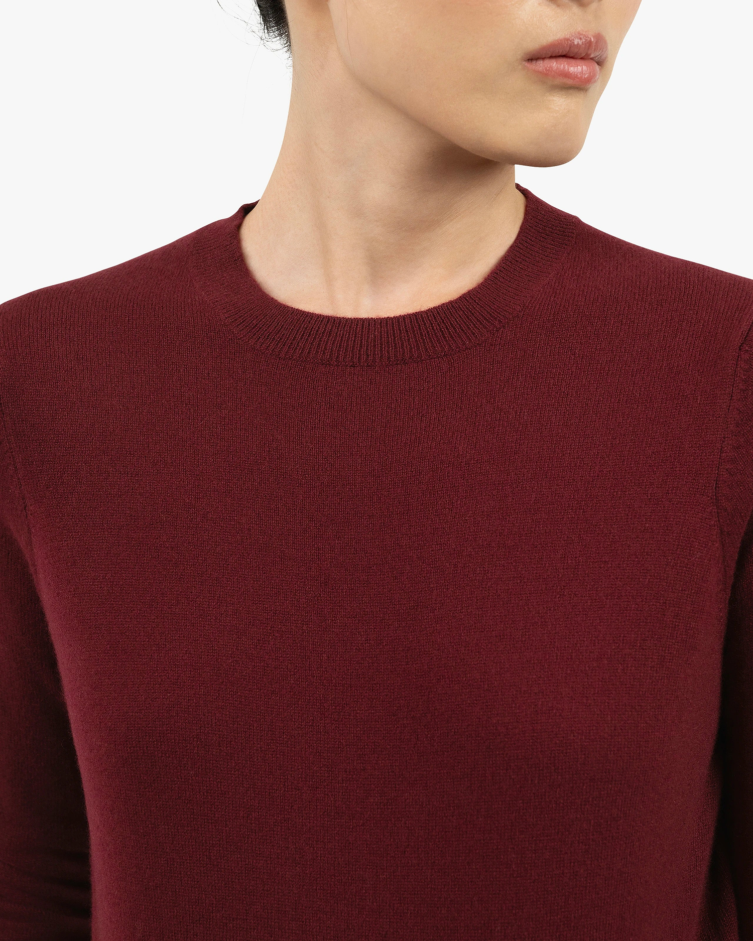 Women's Tribeca Crew Neck Sweater - Bordeaux Cashmere