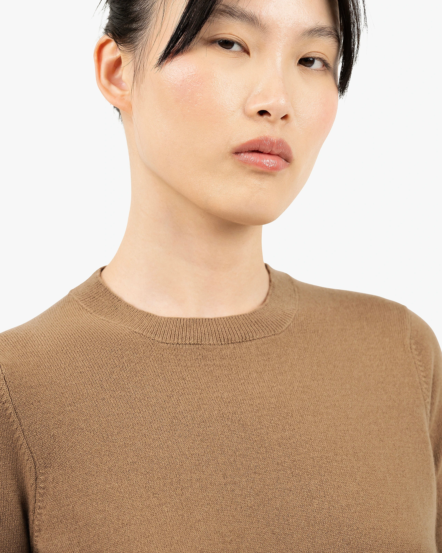 Women's Tribeca Crew Neck Sweater - Camel Cashmere