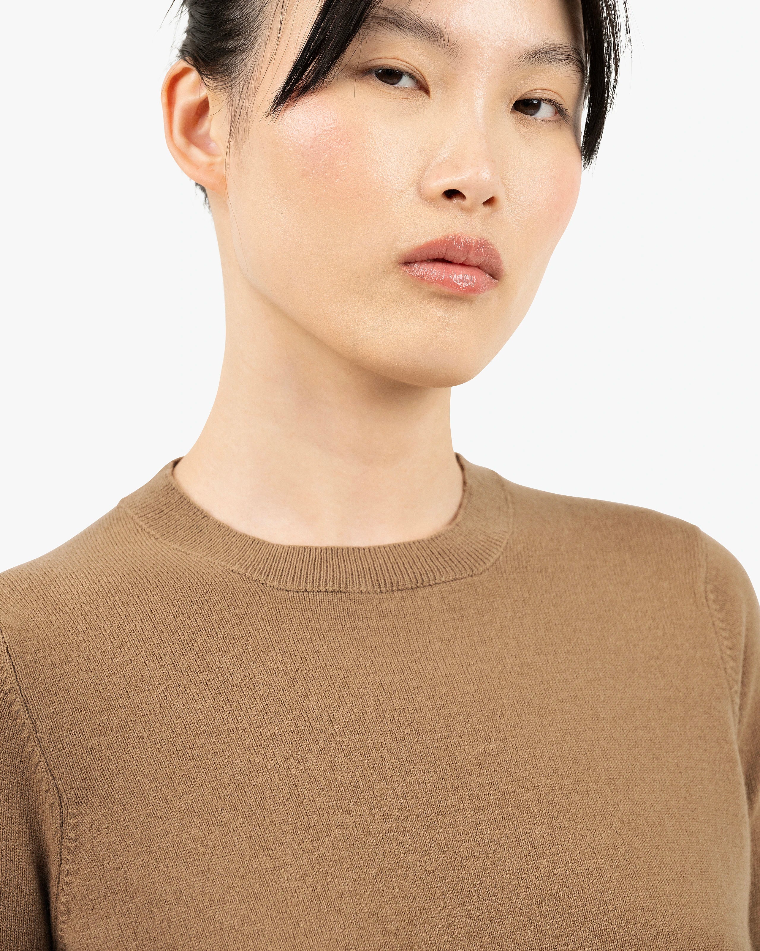 Women's Tribeca Crew Neck Sweater - Camel Cashmere