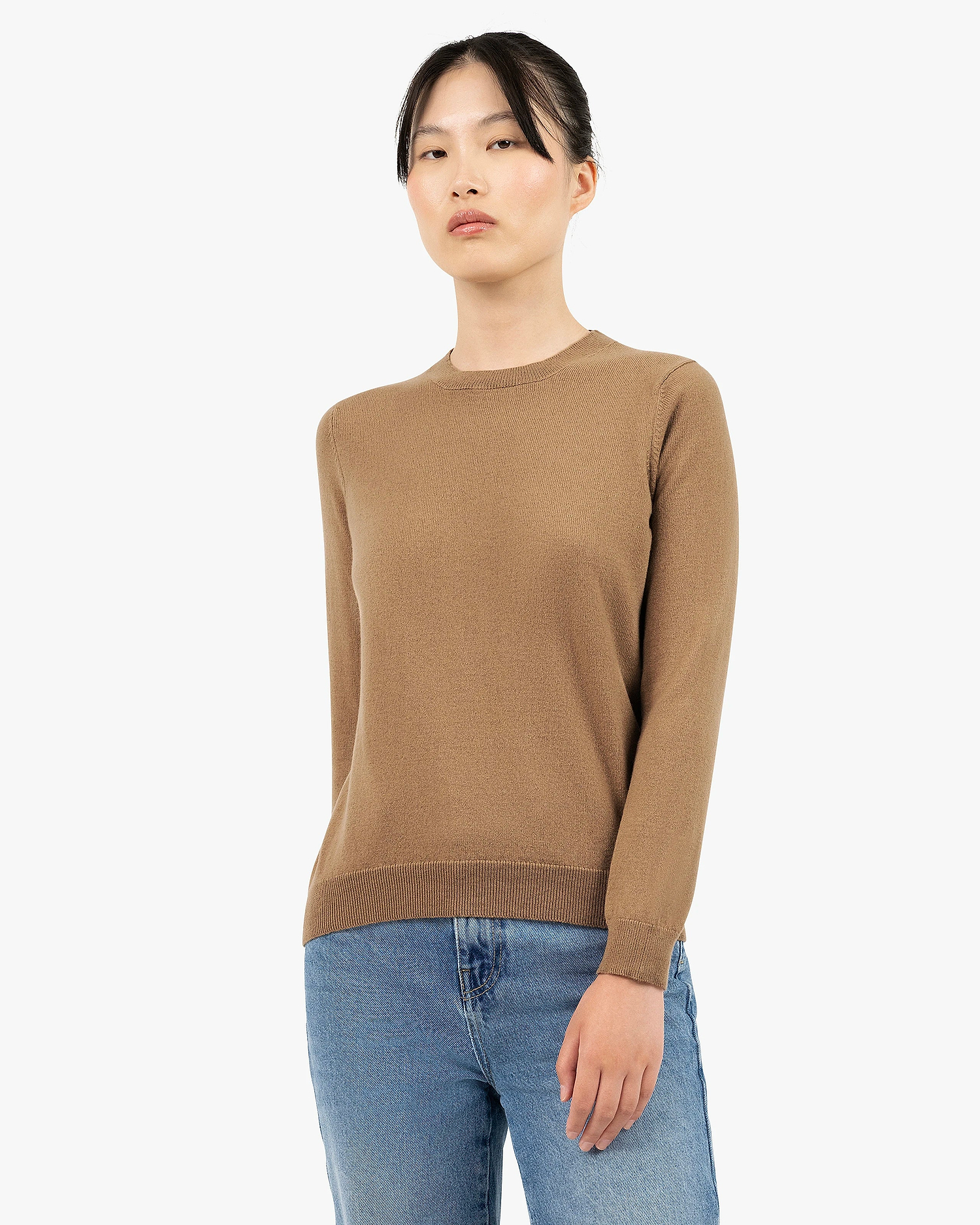 Women's Tribeca Crew Neck Sweater - Camel Cashmere