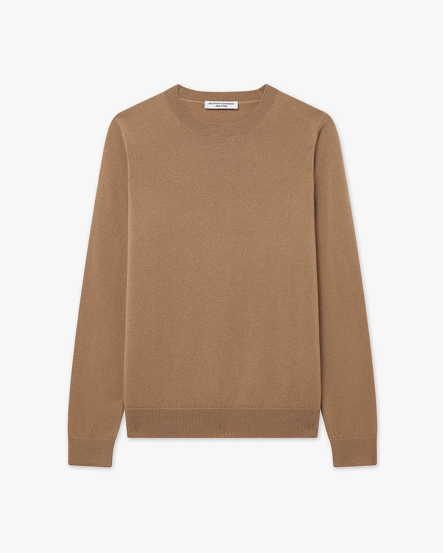 Women's Tribeca Crew Neck Sweater - Camel Cashmere
