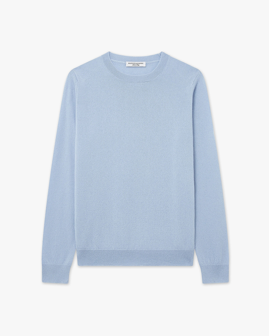 Women's Tribeca Crew Neck Sweater - Light Blue Cashmere