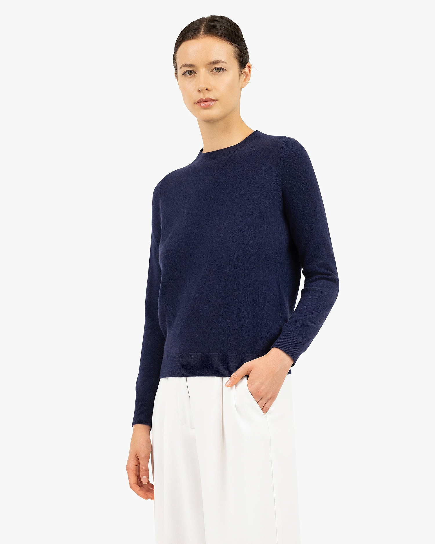 Women's Tribeca Crew Neck Sweater - Blue Cashmere