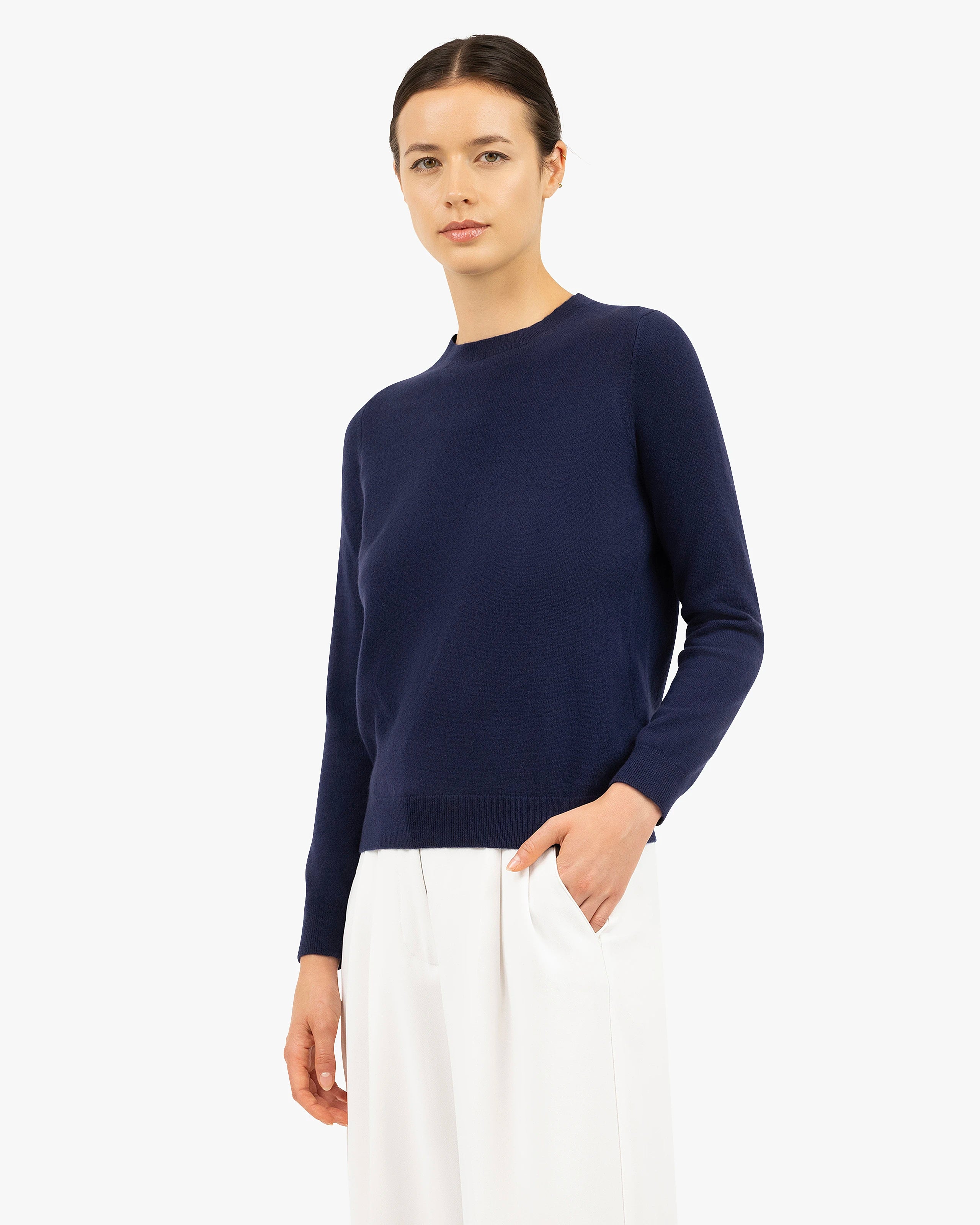 Women's Tribeca Crew Neck Sweater - Blue Cashmere