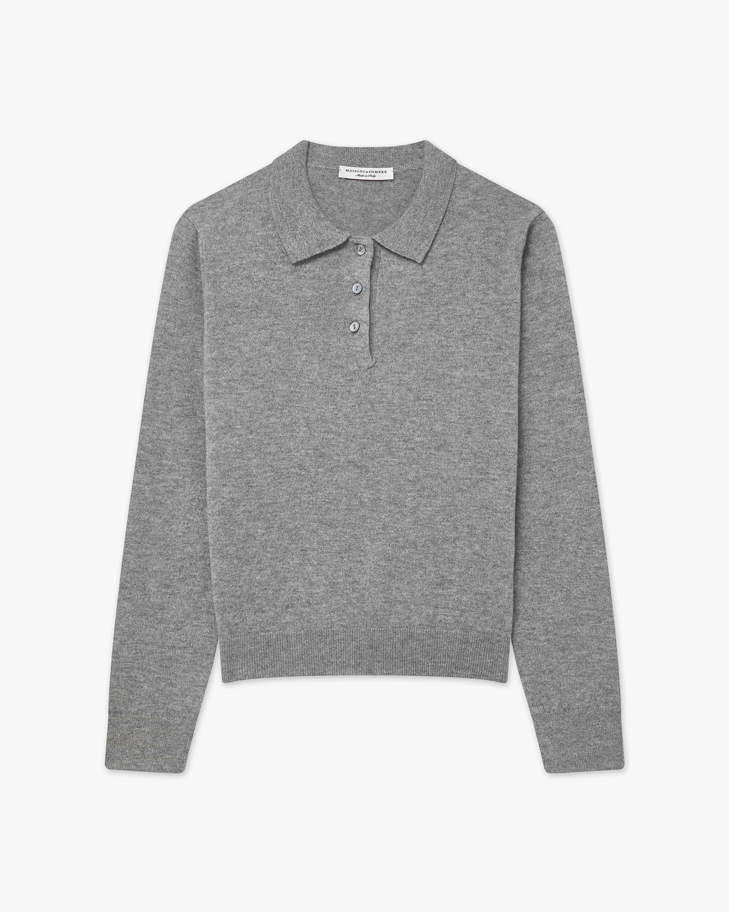 トップス SHE Tokyo Barbara Wool Cashmere gray womens-tribeca-cashmere-polo-