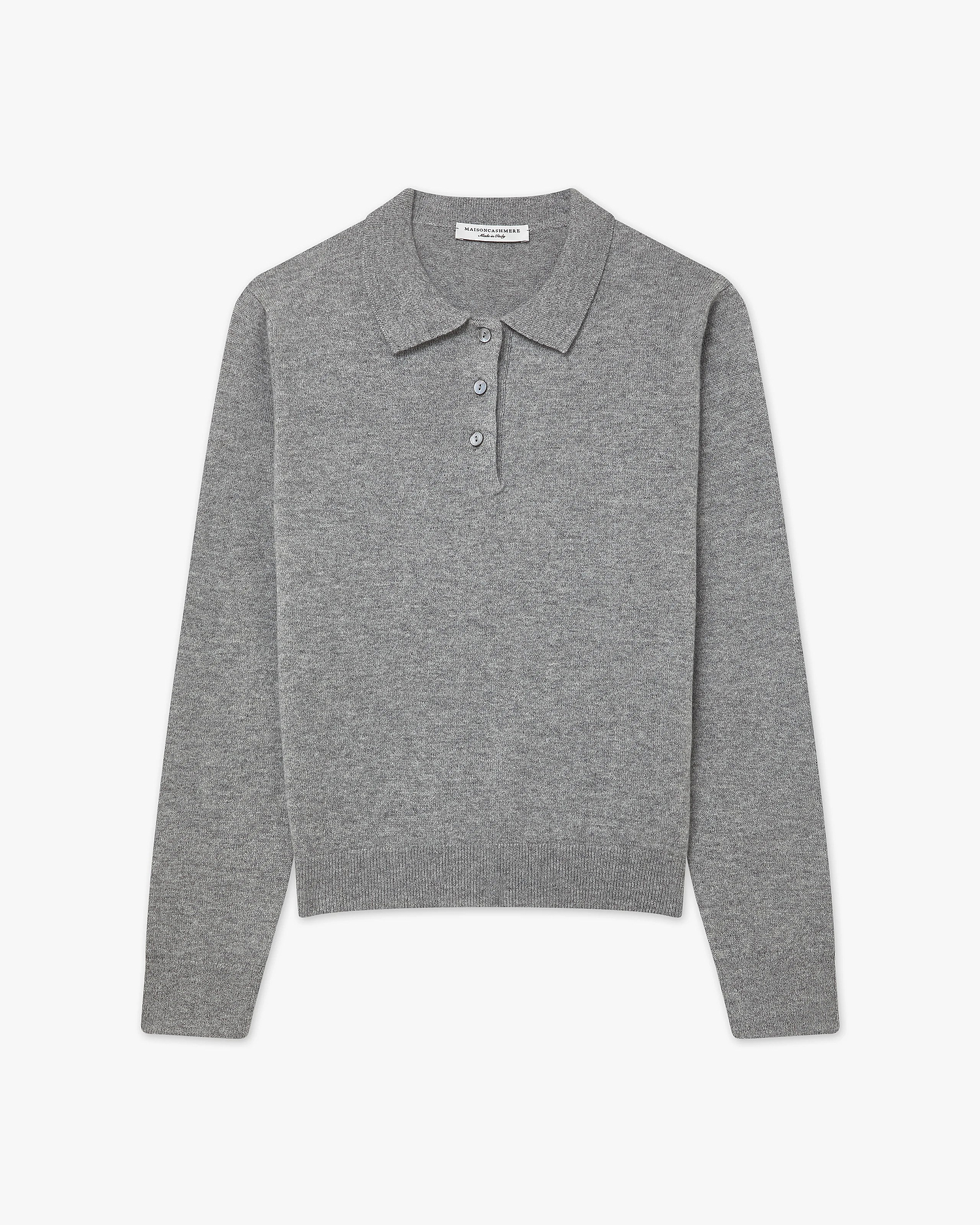 Women's Tribeca Polo Sweater - Medium Grey Cashmere