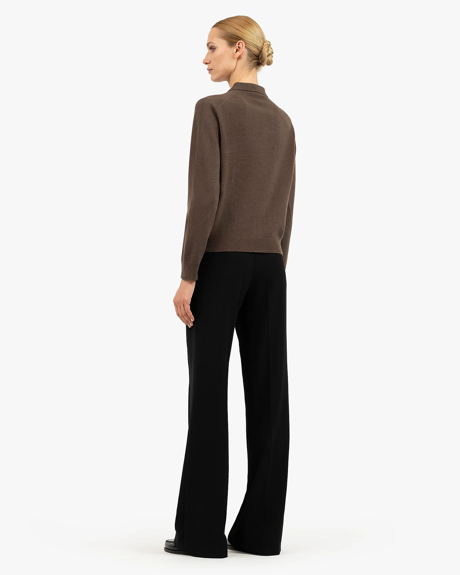 Women's Tribeca Polo Sweater - Brown Cashmere