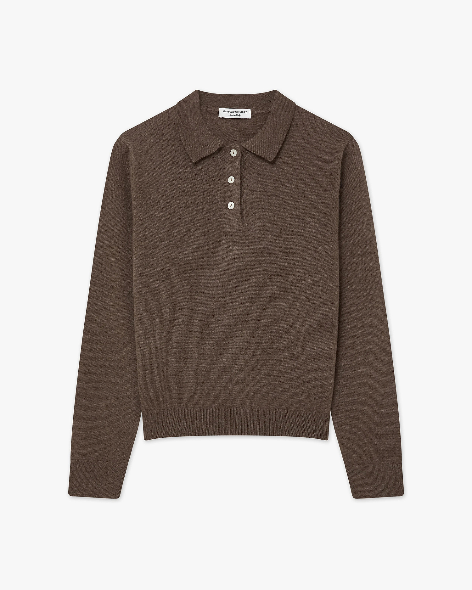 Women's Tribeca Polo Sweater - Brown Cashmere