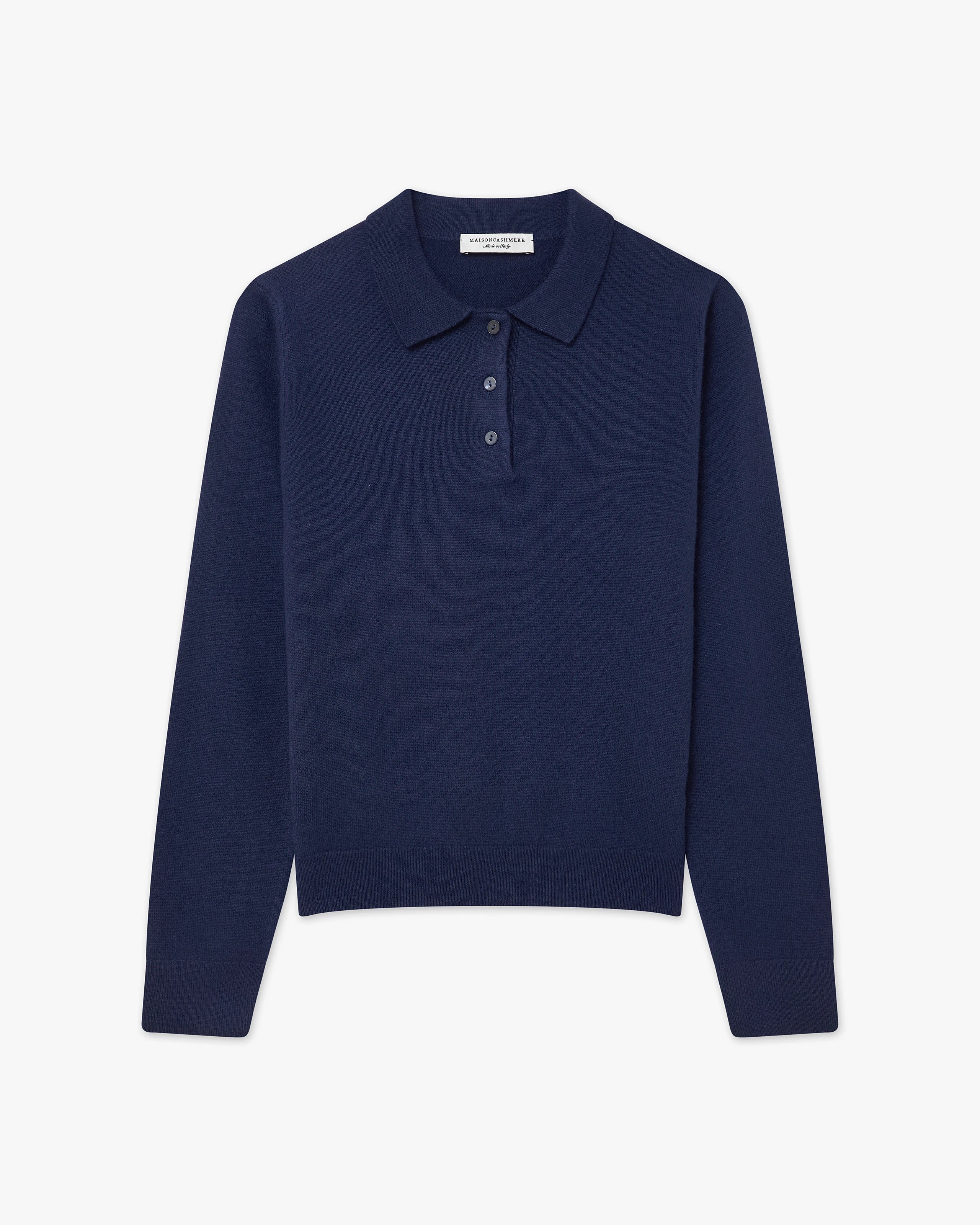 Women's Tribeca Polo Sweater - Blue Cashmere