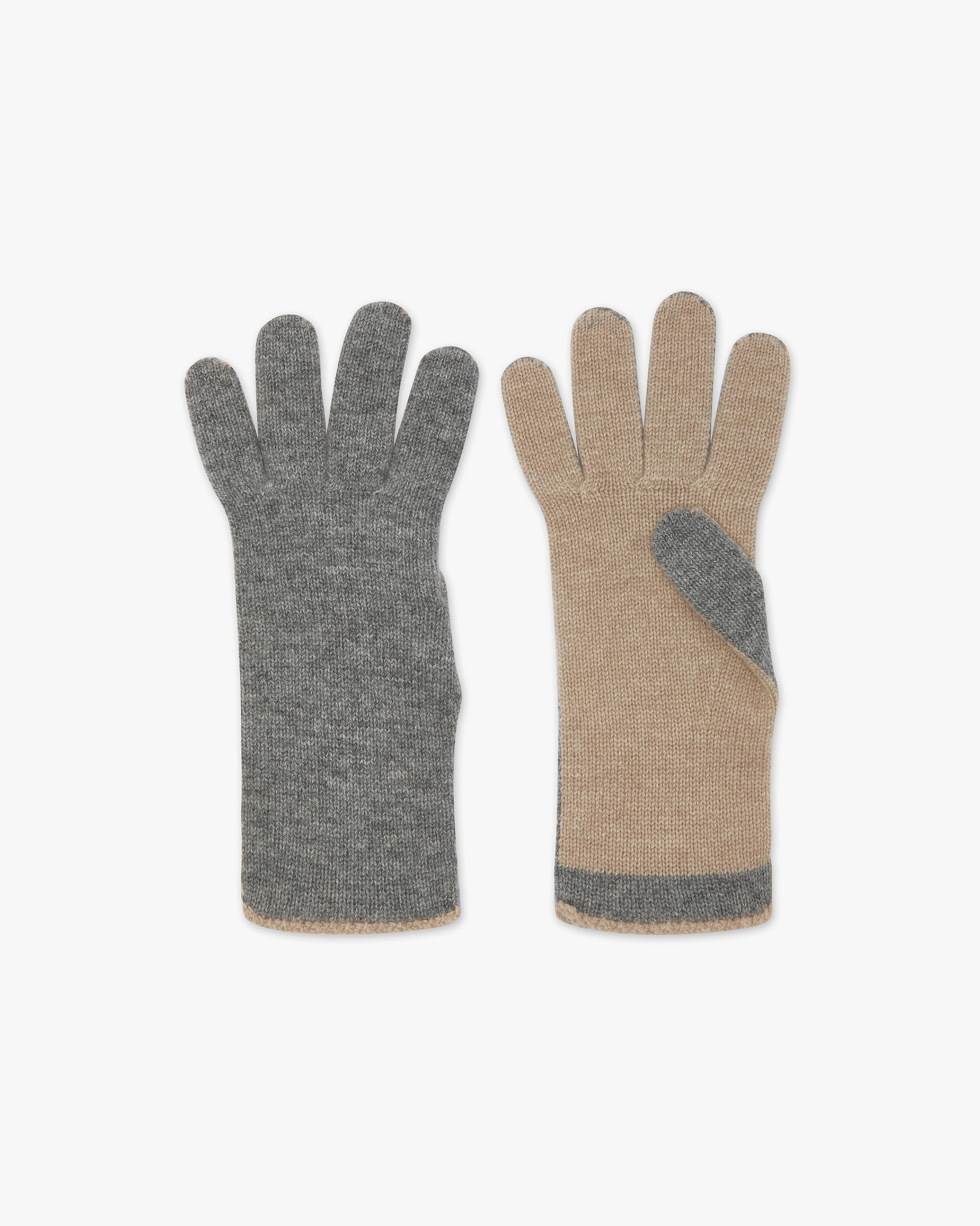 Two-Tone Gloves - Medium Grey Cashmere