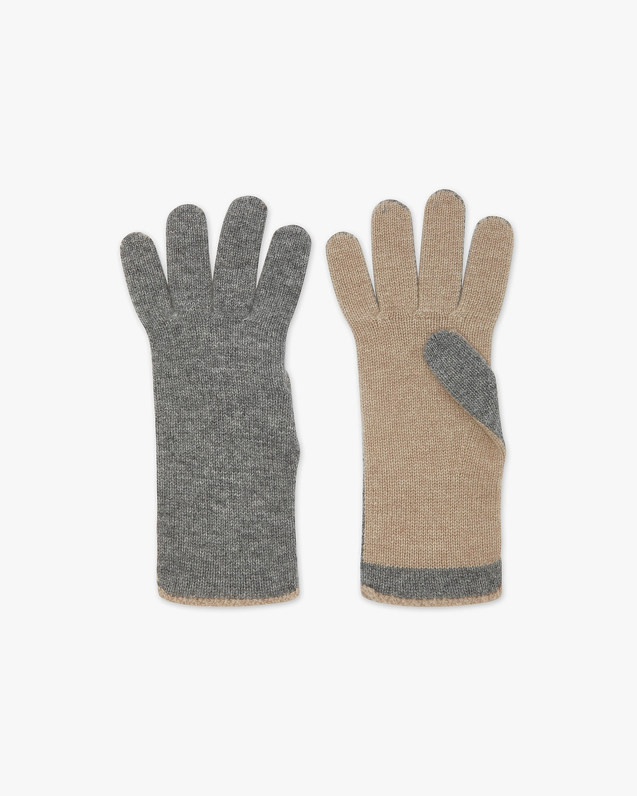 Two-Tone Gloves - Medium Grey Cashmere