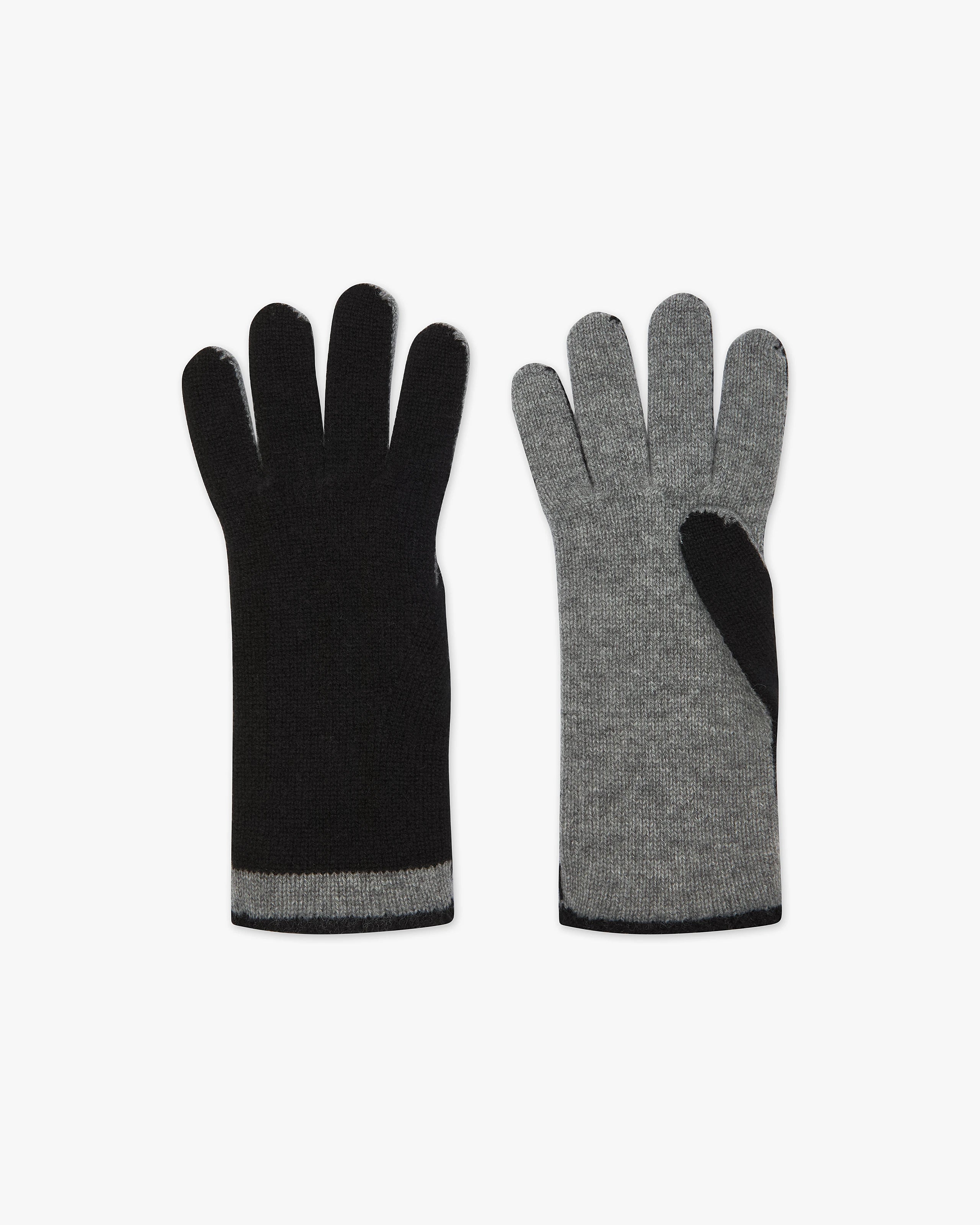 Two-Tone Gloves - Medium Grey Cashmere