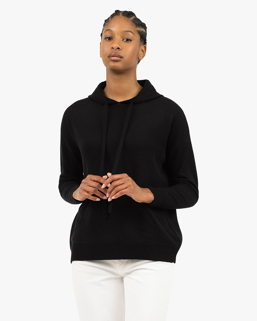 Women's Velia Maxi Hoodie - Black Cashmere