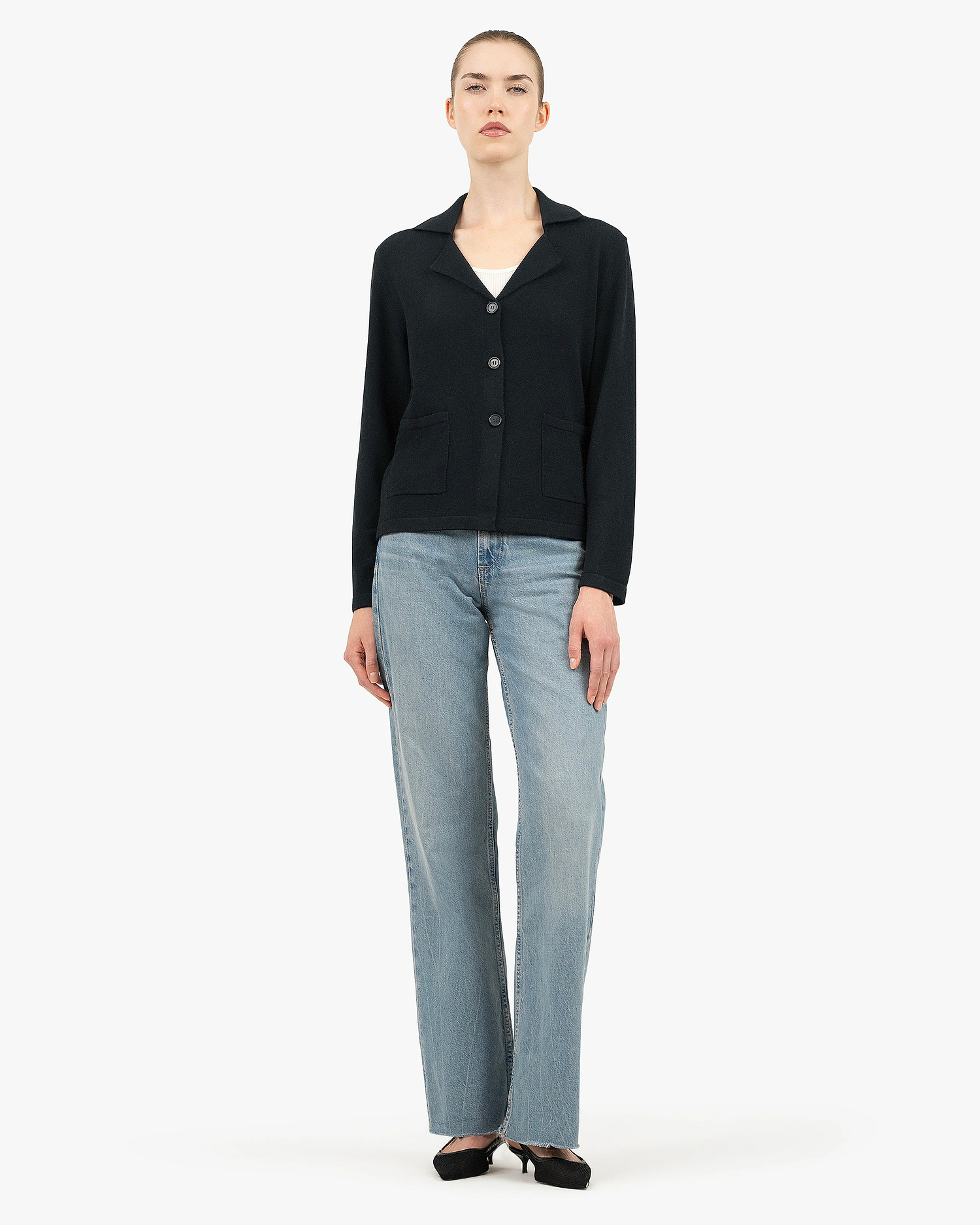 Siena Knit Blazer - Black Merino / Cashmere