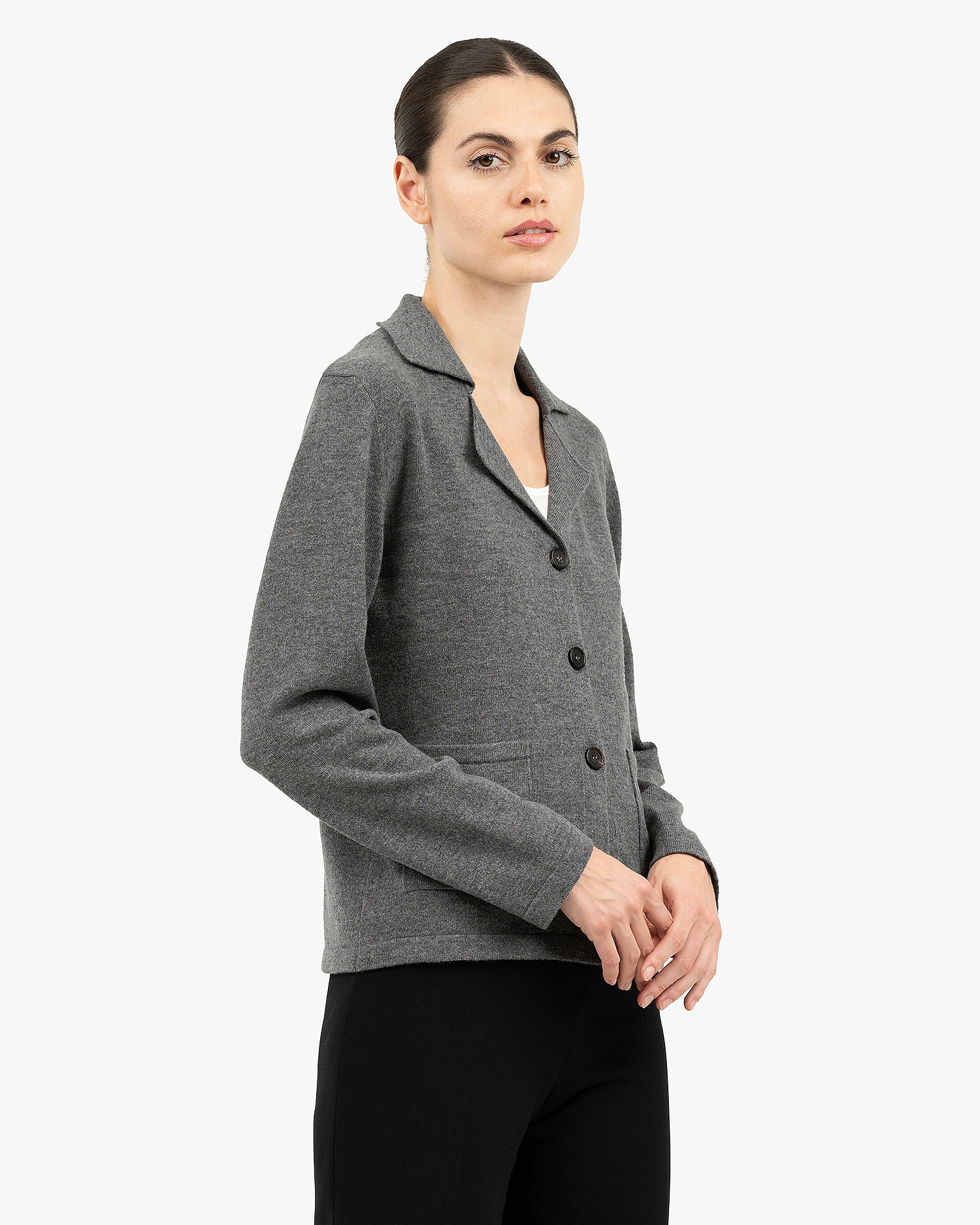 Siena Knit Blazer - Medium Grey Merino / Cashmere